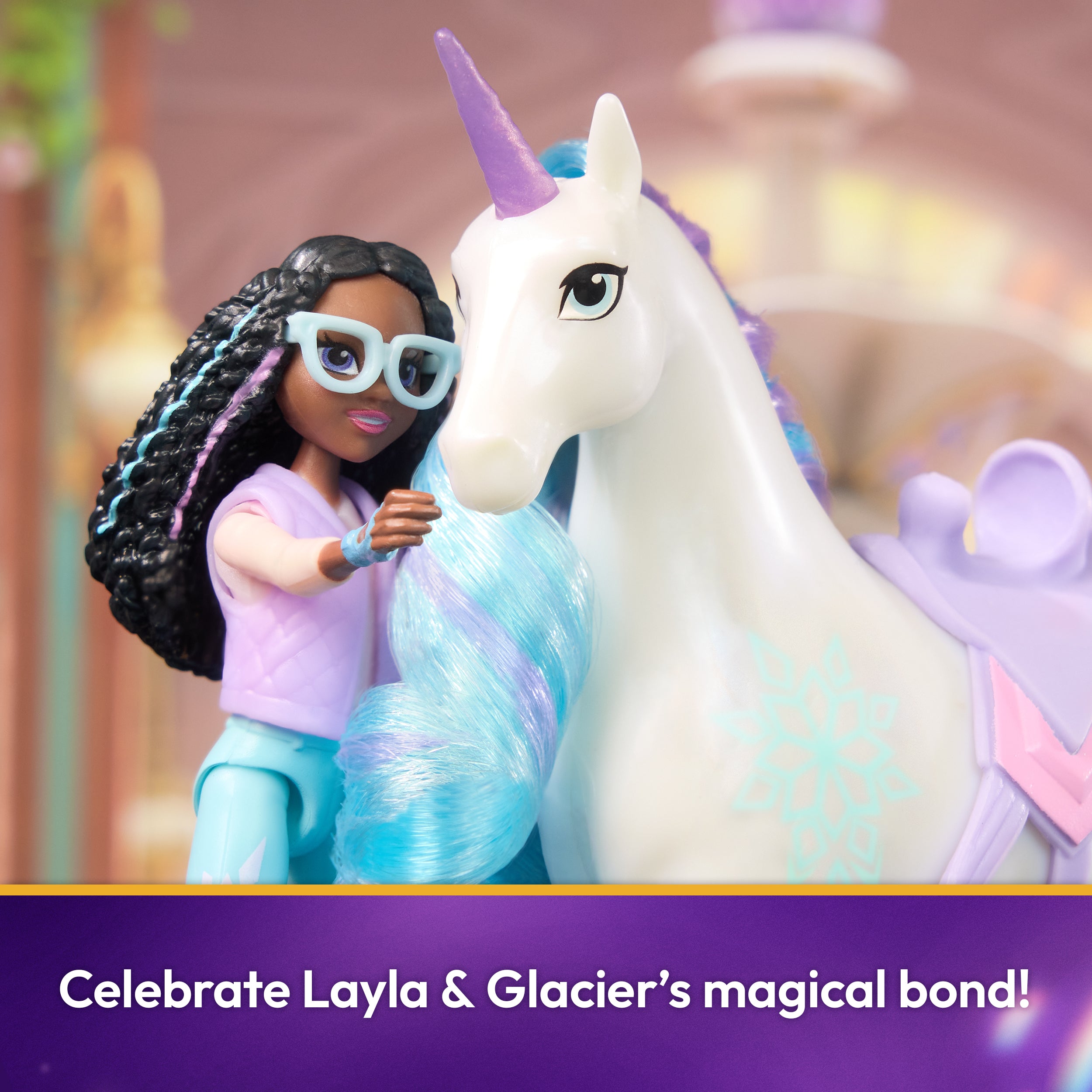 Unicorn Academy, Layla & Glacier with 2 Accessories & Hair Tool, Dolls & Unicorn Toys for Girls Ages 4 and up