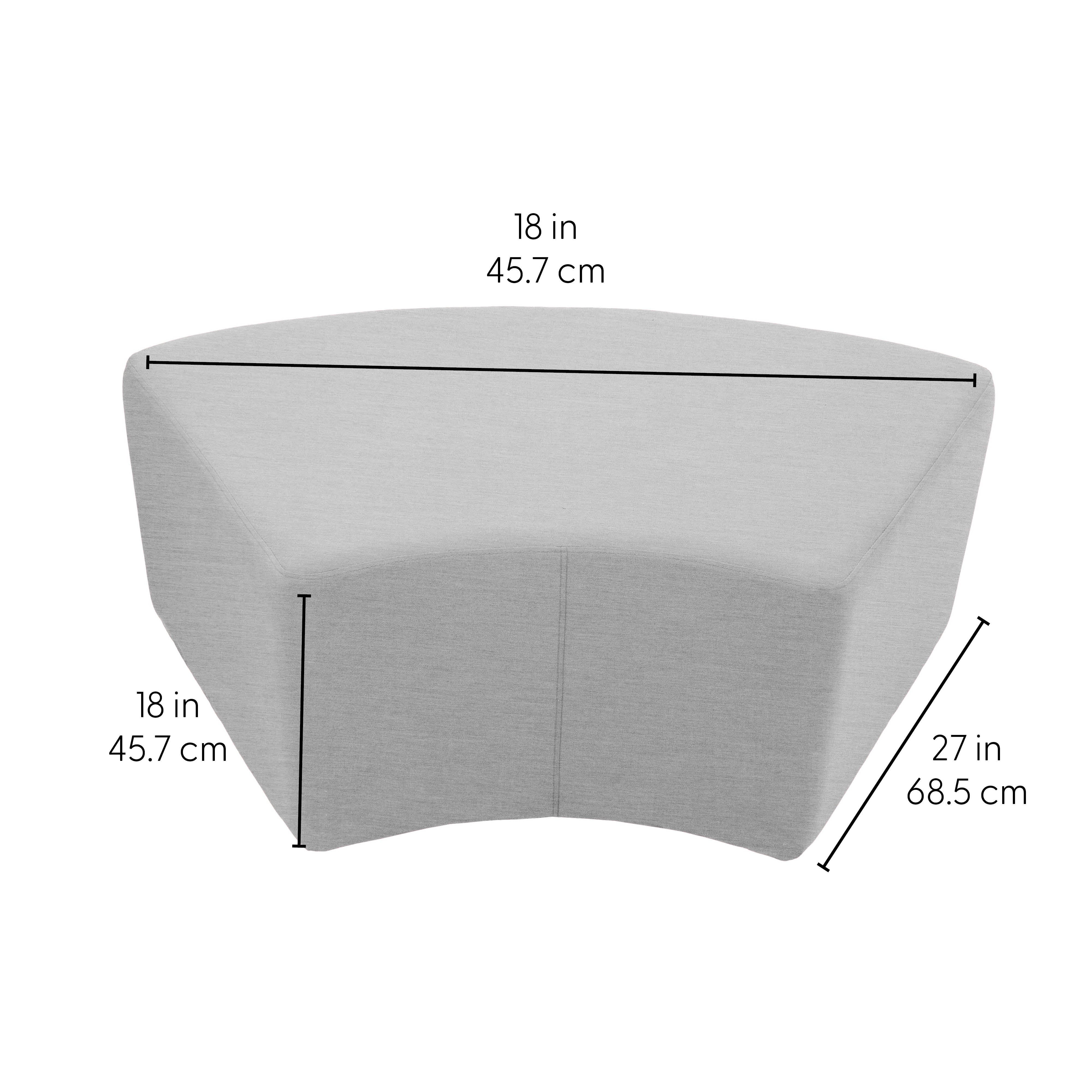 Outdoor 24" x 48" S-Curve Ottoman with Sunbrella®, 18" H - Canvas Granite