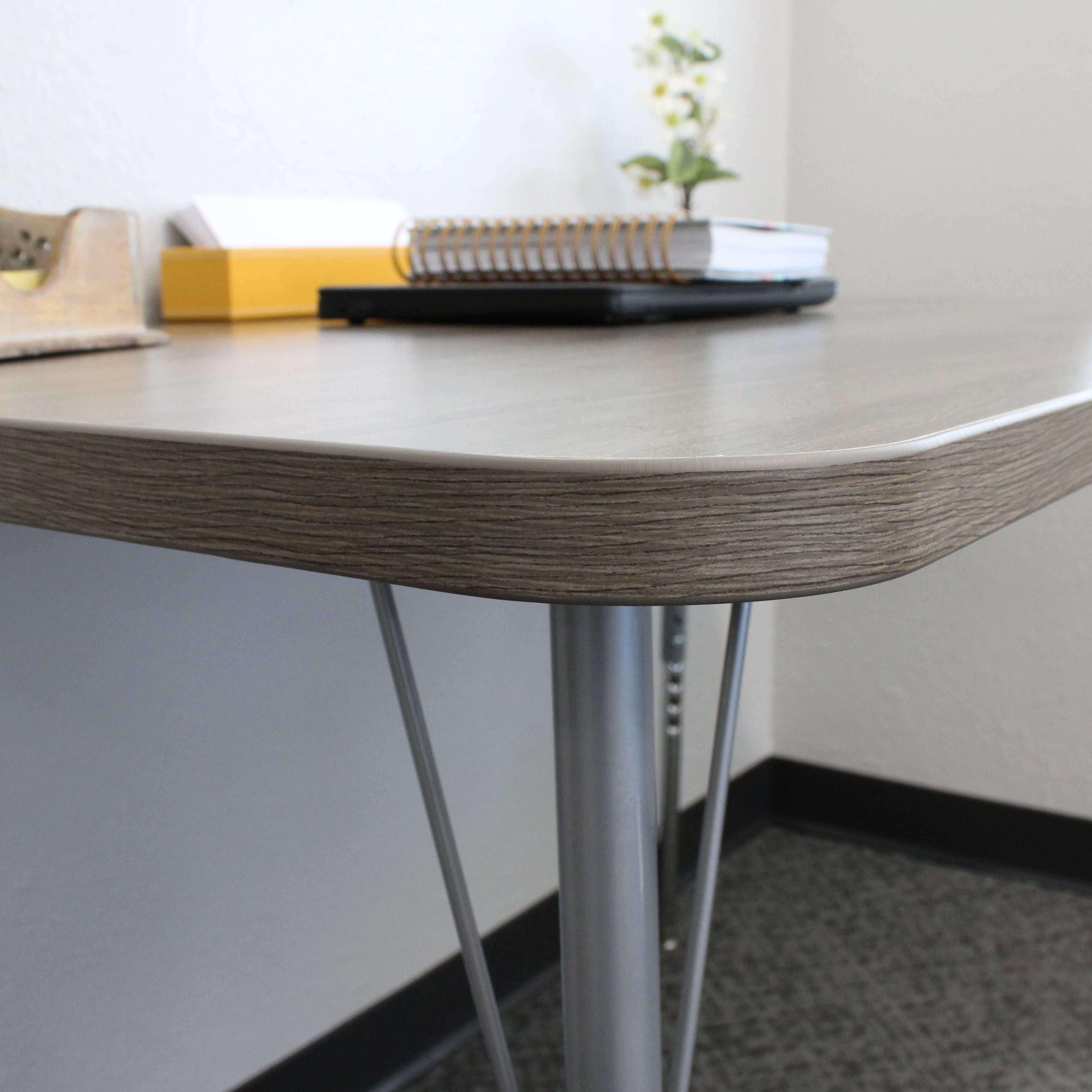 30" x 48" Rectangle La Madera Activity Table with Standard Legs - Gray Wood/Silver