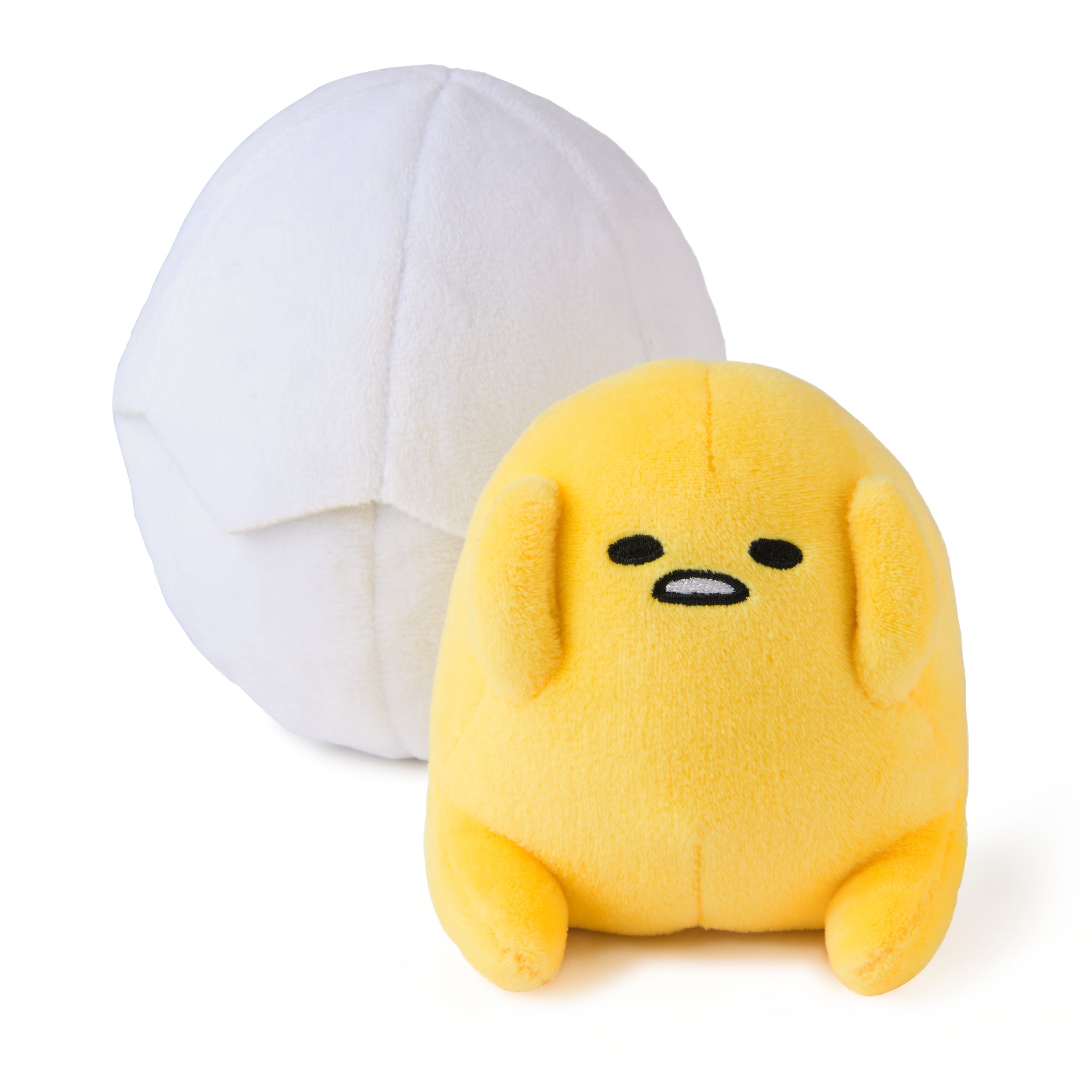 GUND Sanrio Gudetama The Lazy Egg Stuffed Animal, Gudetama in Eggshell Plush Toy for Ages 1 and Up, 5”
