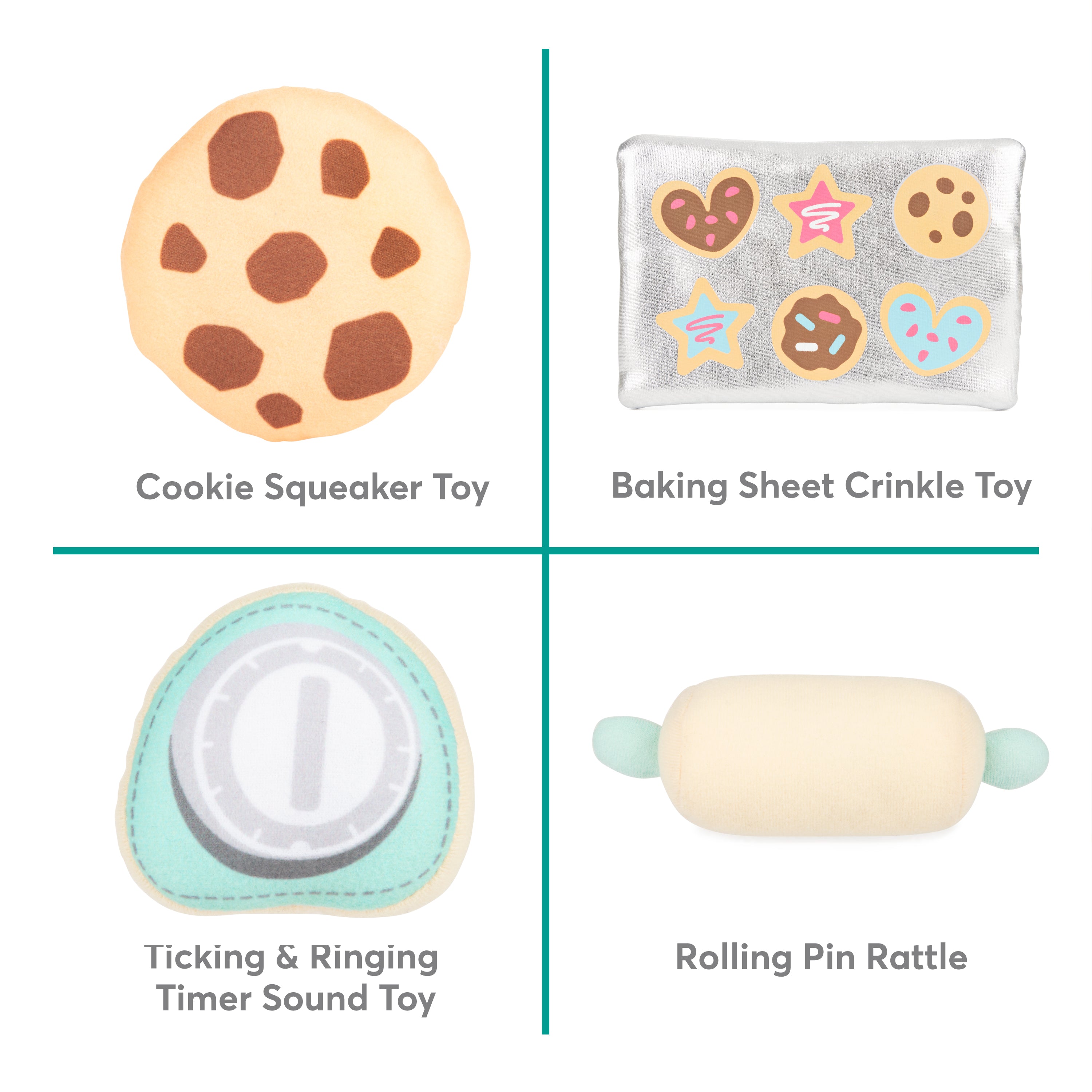 Baby GUND My First Baking Plush Playset with Sounds, Rattle, Squeaks and Crinkles, Ultra Soft Plush Sensory Toy for Babies and Newborns