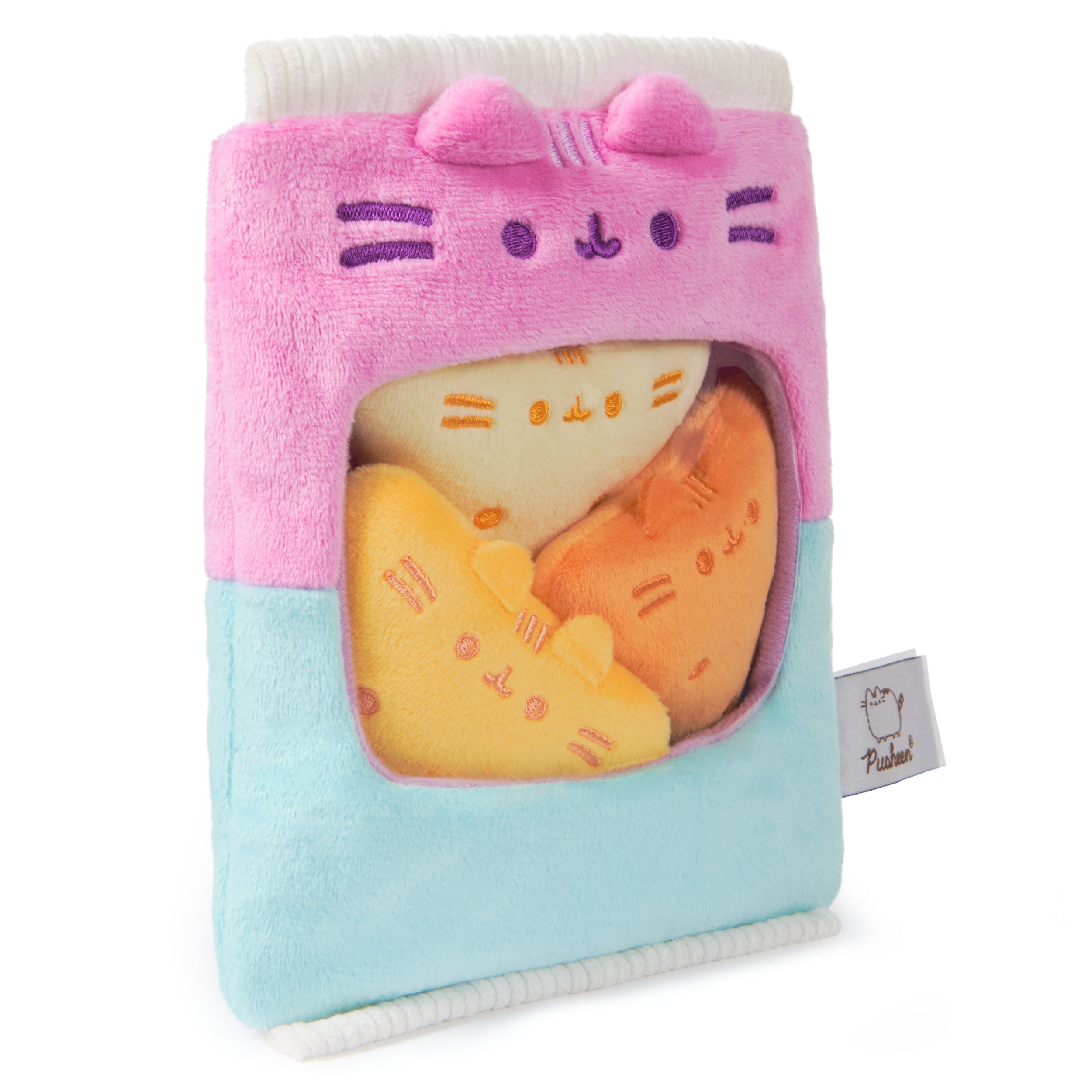 GUND Pusheen Gamer Chips with Removable Mini Plushies, Toy Tortilla Chips, Food Plushies, Gaming Decor, Stuffed Animals for Ages 8 and Up, Pink, 8"
