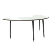 Adapte 36" x 72" Half Moon Dry-Erase Activity Table with Adjustable Tapered Legs - Whiteboard/North Sea