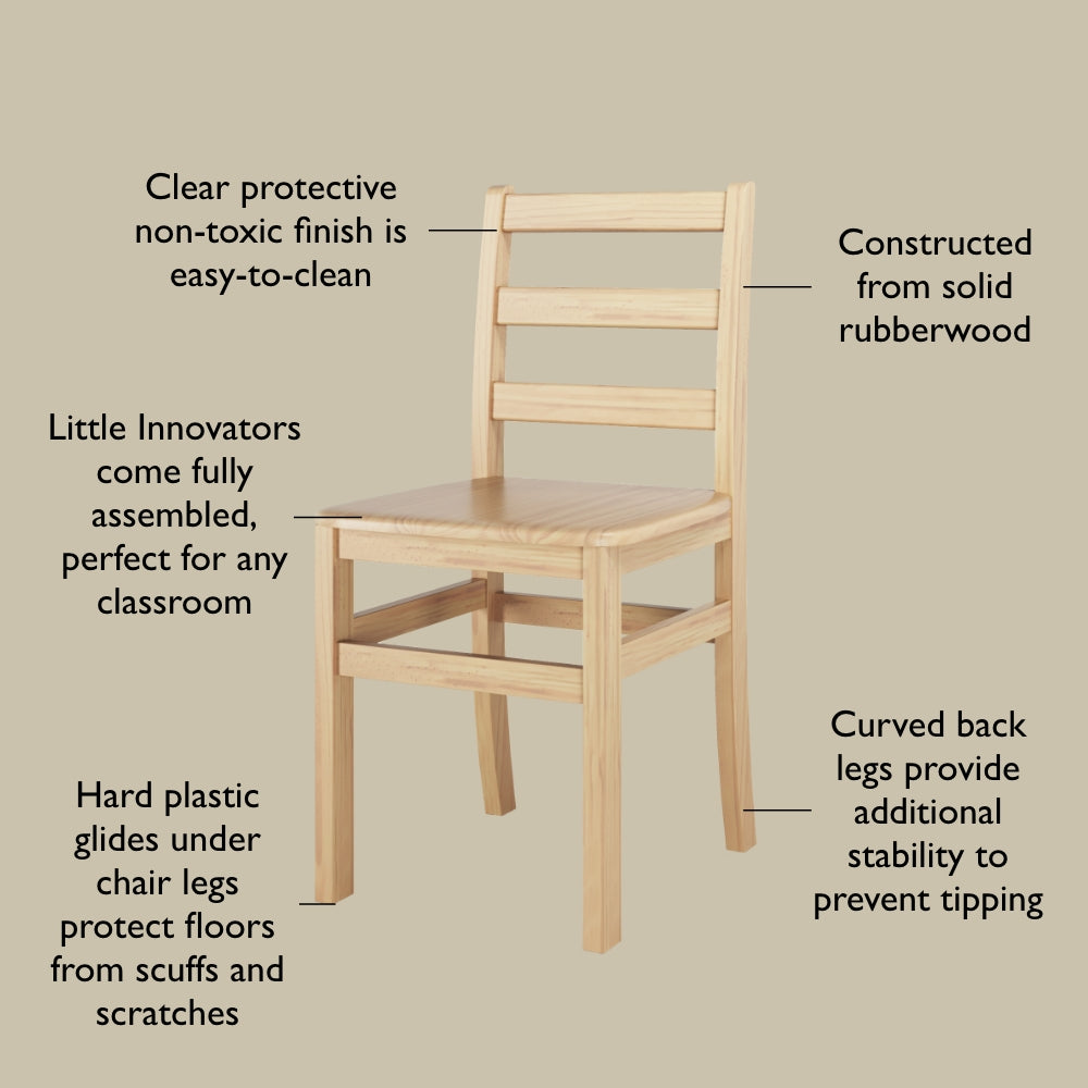 Little Innovator Hardwood Ladder Back Chairs, 12"