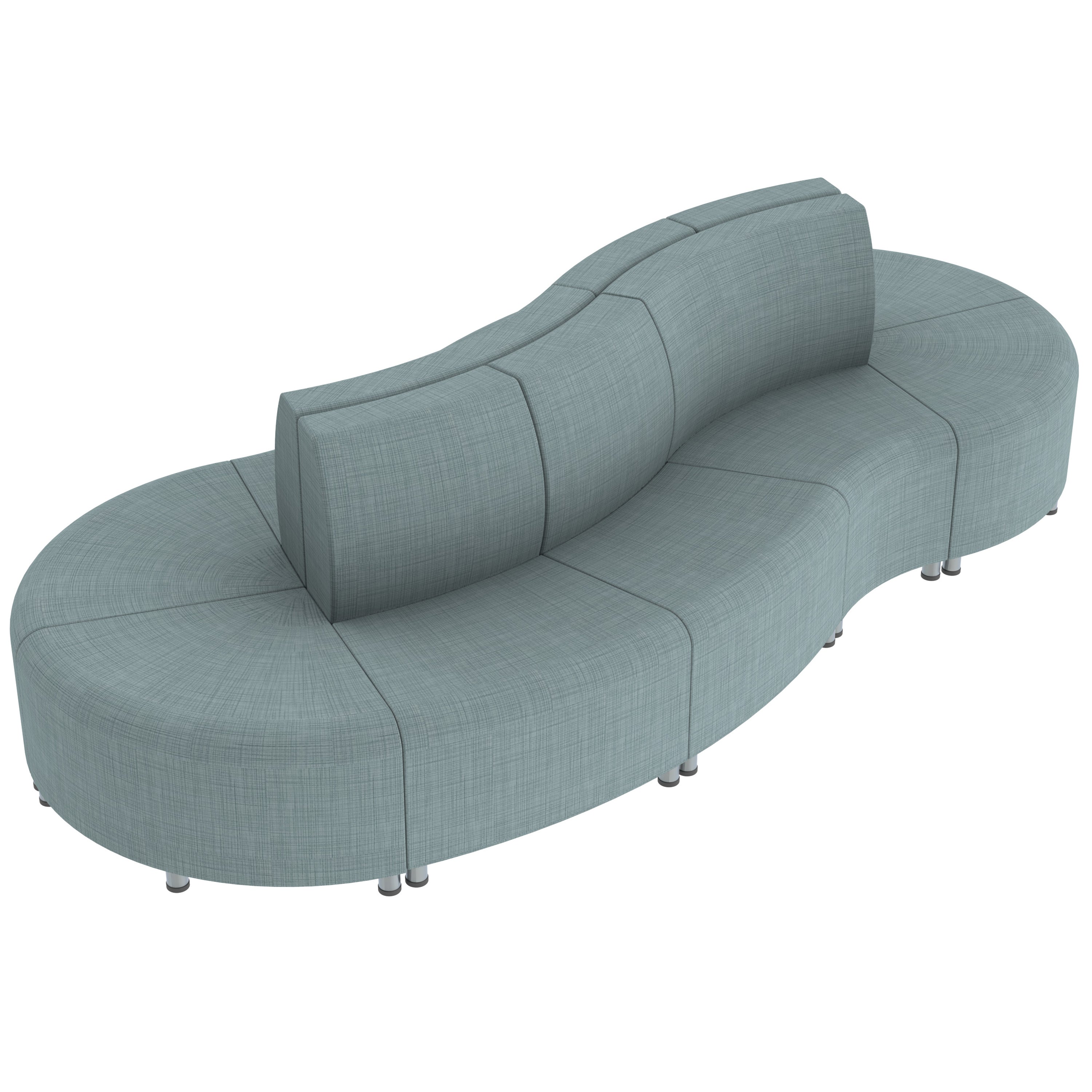 Pro Series Connect Curved Wave Seating, 10-Piece Set - Sky Blue Crosshatch
