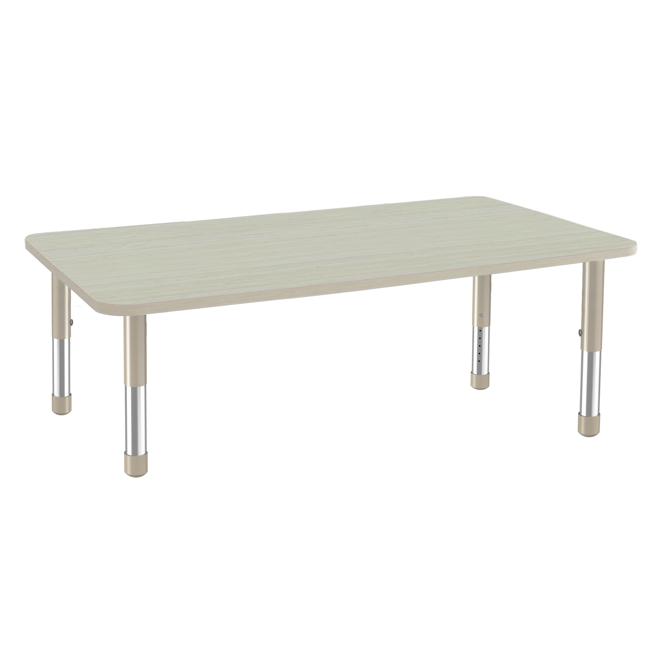 36" x 60" Rectangle Thermofused Activity Table with Adjustable Chunky Legs - Asian Sand/Sand