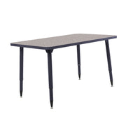 Adapte 30" x 48" Rectangle Thermofused Activity Table with Adjustable Tapered Legs - Gray/Navy