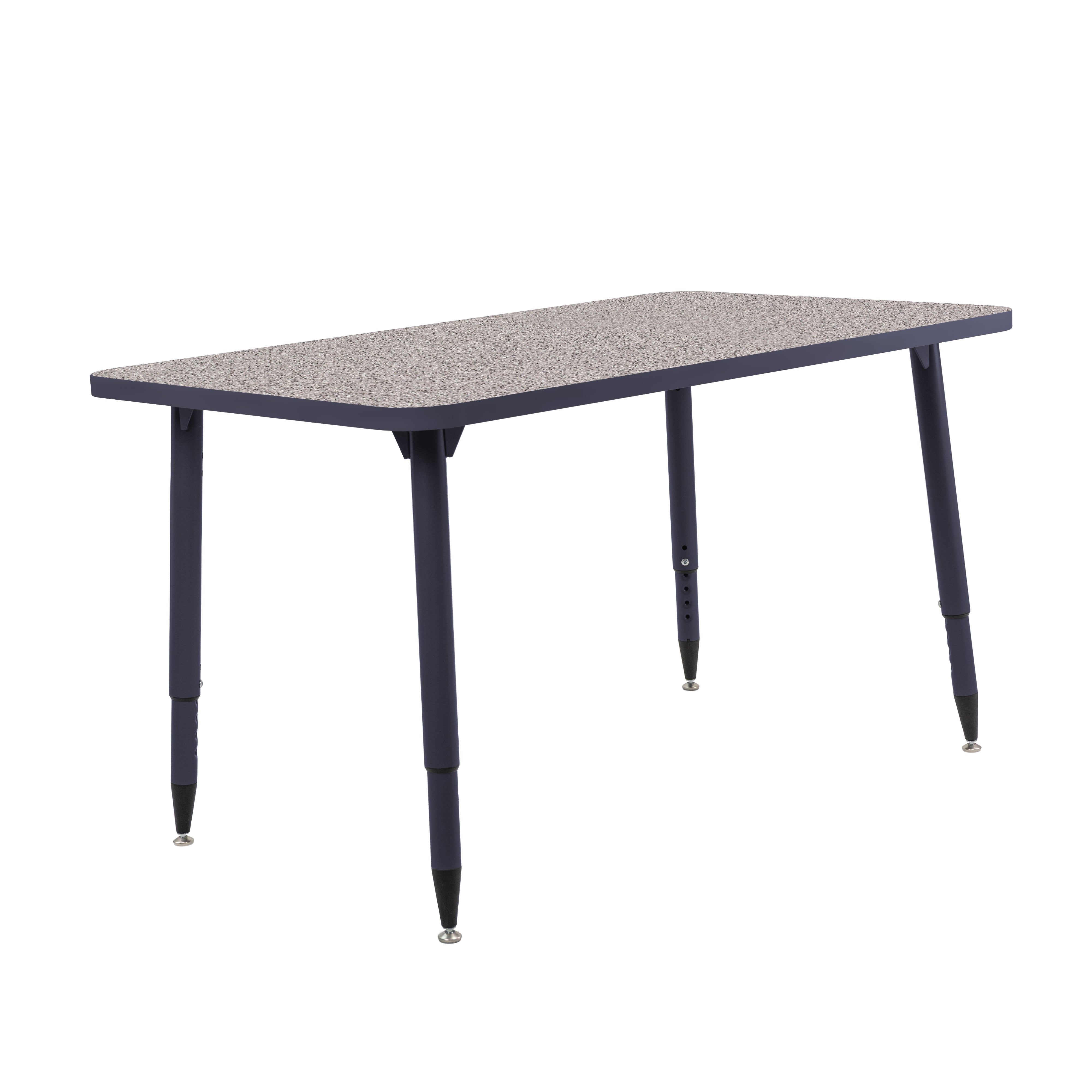 Adapte 30" x 48" Rectangle Thermofused Activity Table with Adjustable Tapered Legs - Gray/Navy