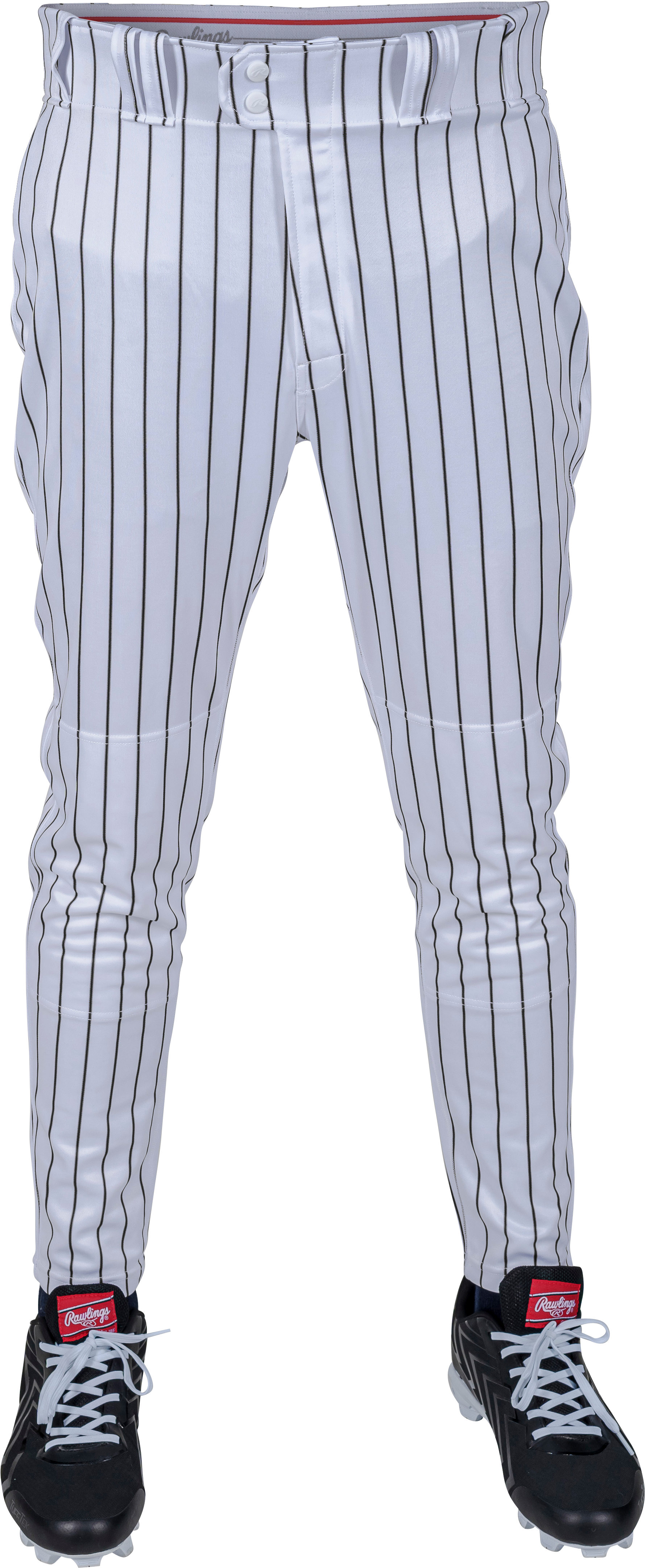 Rawlings Adult Plated Pro Taper Fit Pant With Sublimated Pro Stripe - Small - White/Black