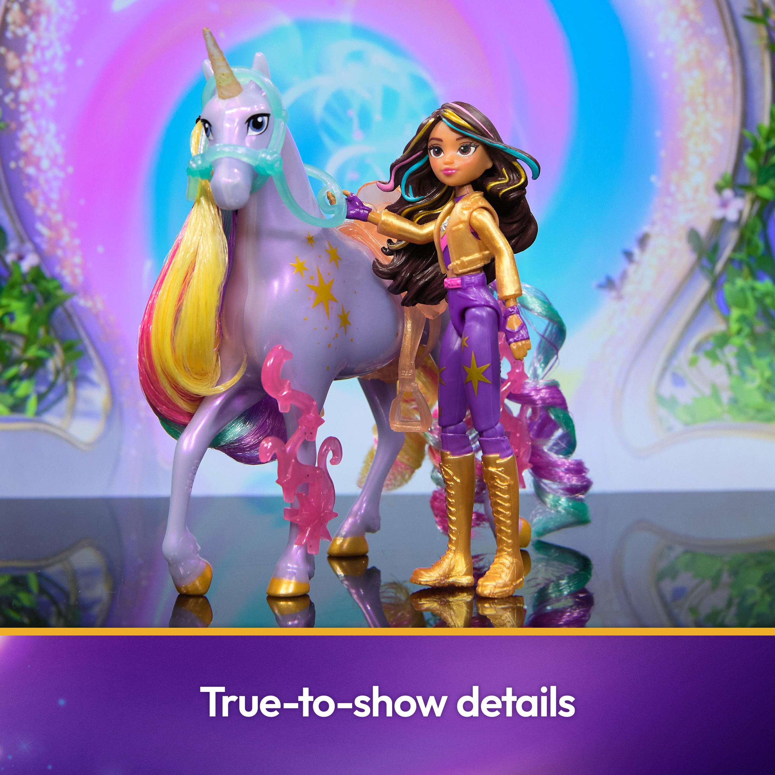 Unicorn Academy, Sophia & Wildstar Power of Friendship Set, Translucent Saddle & 2 Power Accessories, Dolls & Unicorn Toys for Girls Ages 4 and up