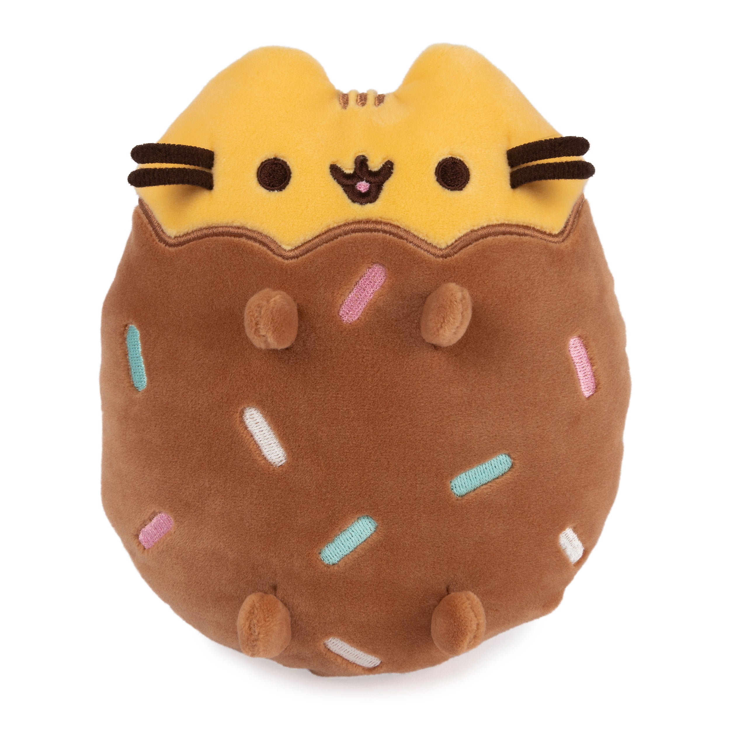 GUND Pusheen Chocolate Dipped Cookie Squisheen, Stuffed Animal for Ages 8 and Up, Brown/Yellow, 6”
