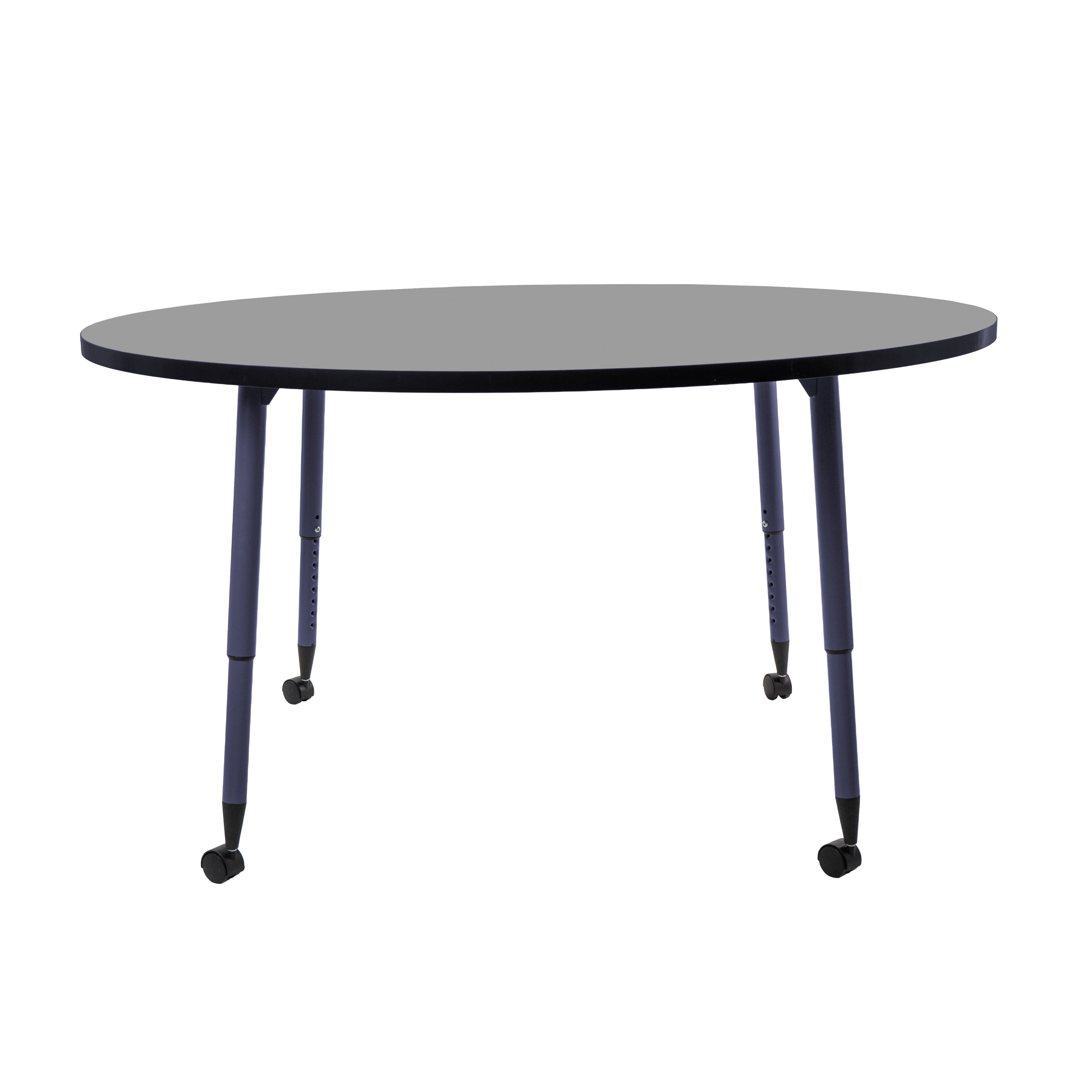 Adapte 60" Round Thermofused Activity Table with Adjustable Tapered Legs - North Sea/Navy