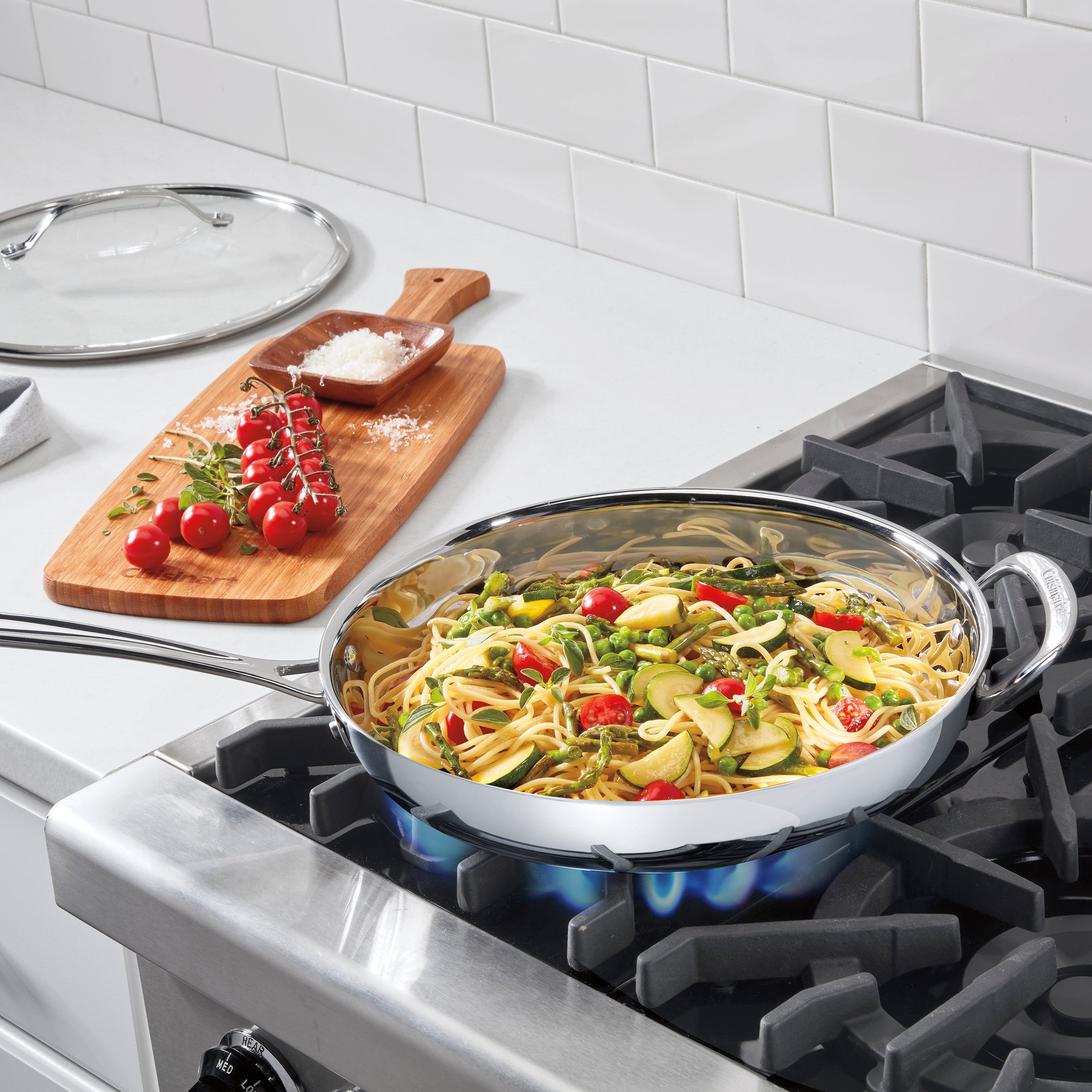 PureClad™ Triple-Ply 12" Stainless Steel Skillet with Helper Handle and Cover