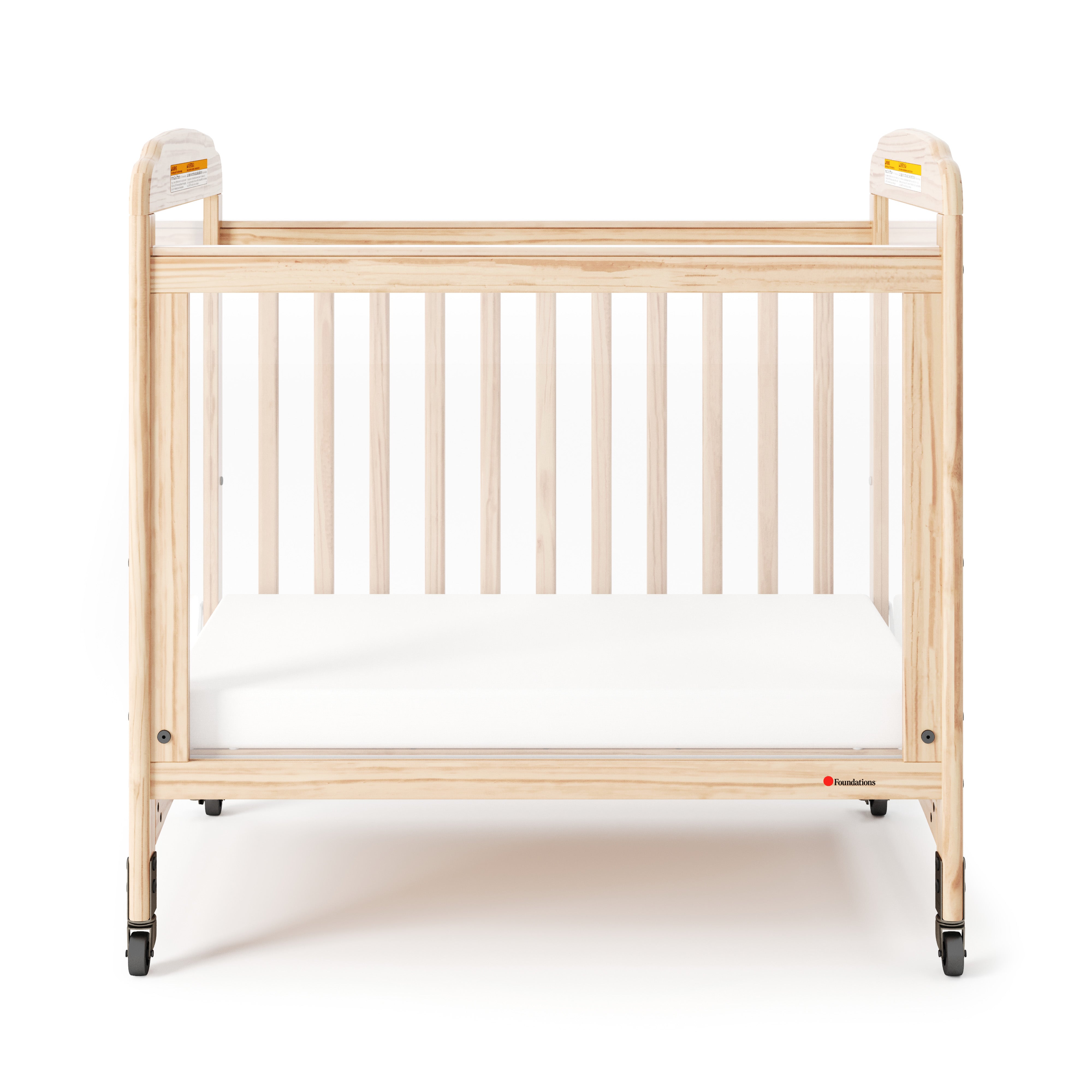 Next Gen Serenity® 3 Panel Clearview Fixed-Side Compact Crib, Natural