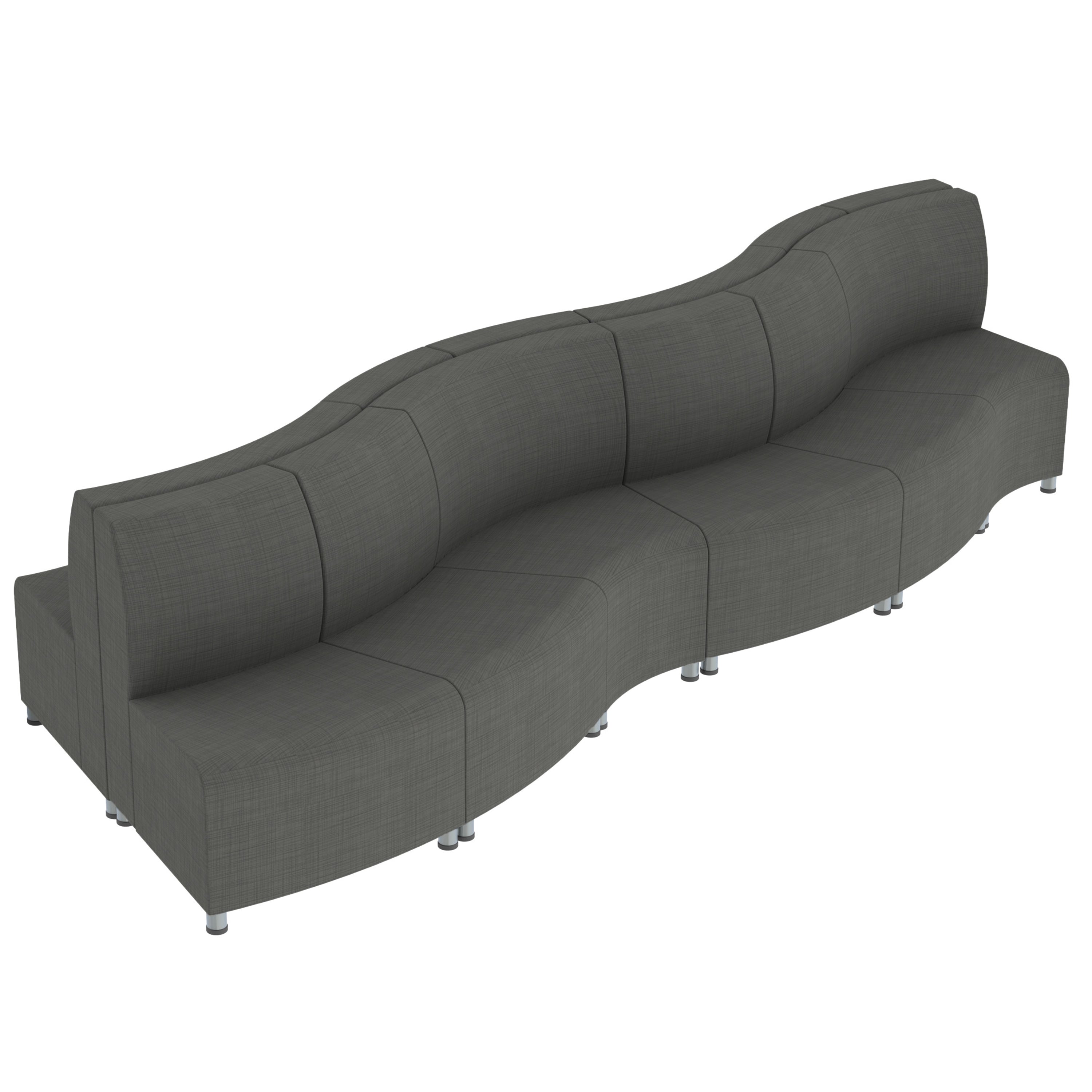 Pro Series Connect Edged Crest Seating, 12-Piece Set - Slate Gray Crosshatch