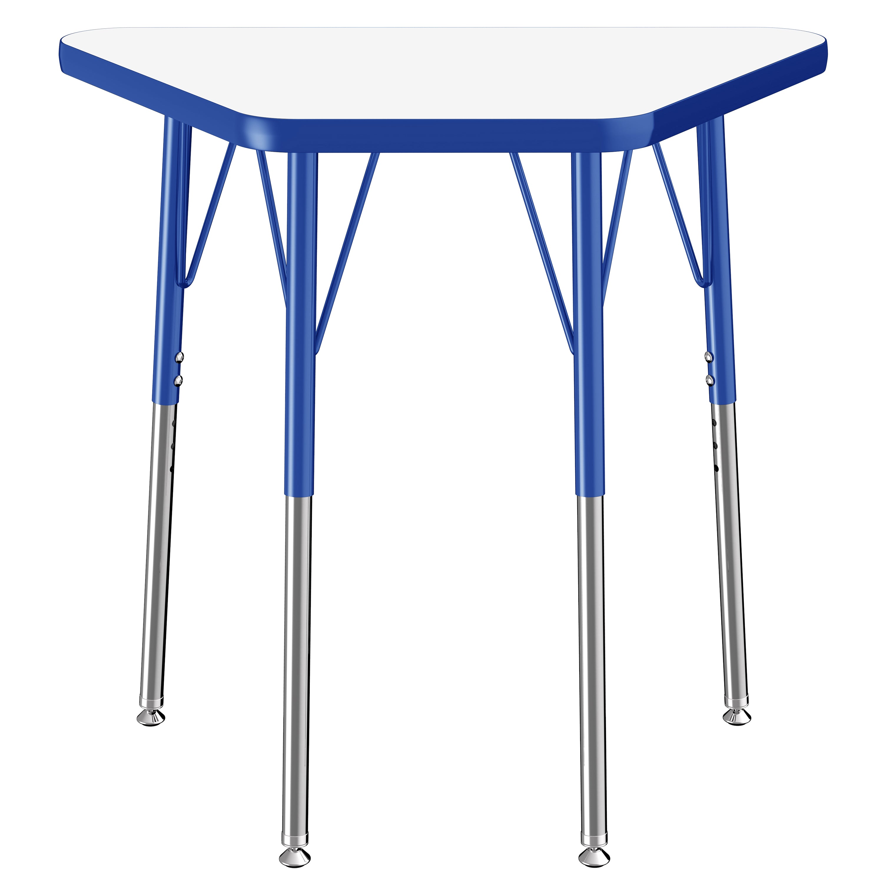 18" x 30" Trapezoid Dry-Erase Activity Table with Adjustable Standard Swivel Glide Legs - Whiteboard/Blue