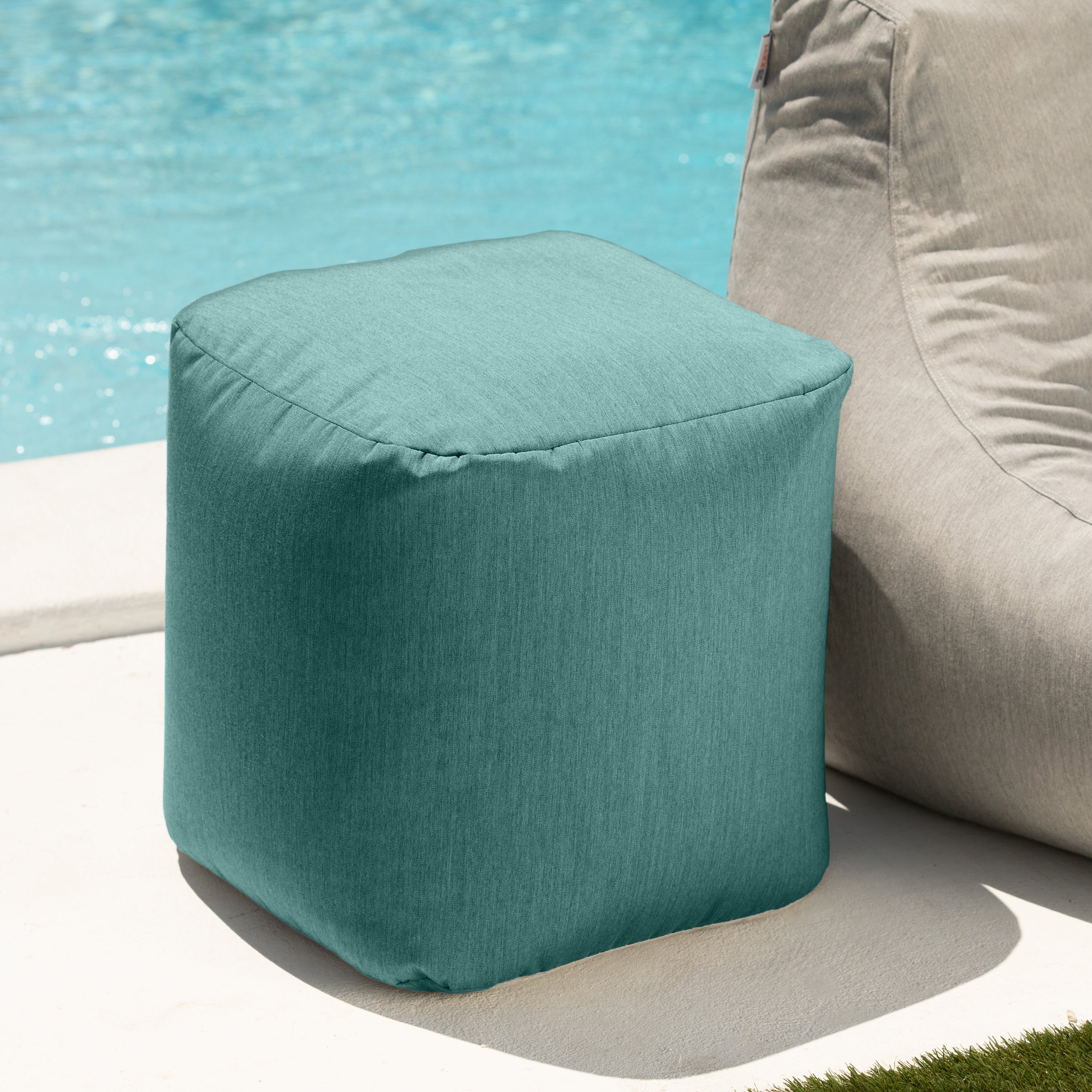 Jaxx Luckie Outdoor Patio Bean Bag Ottoman, Breeze