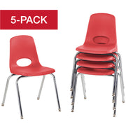 18" Stack Chair with Swivel Glides - Red