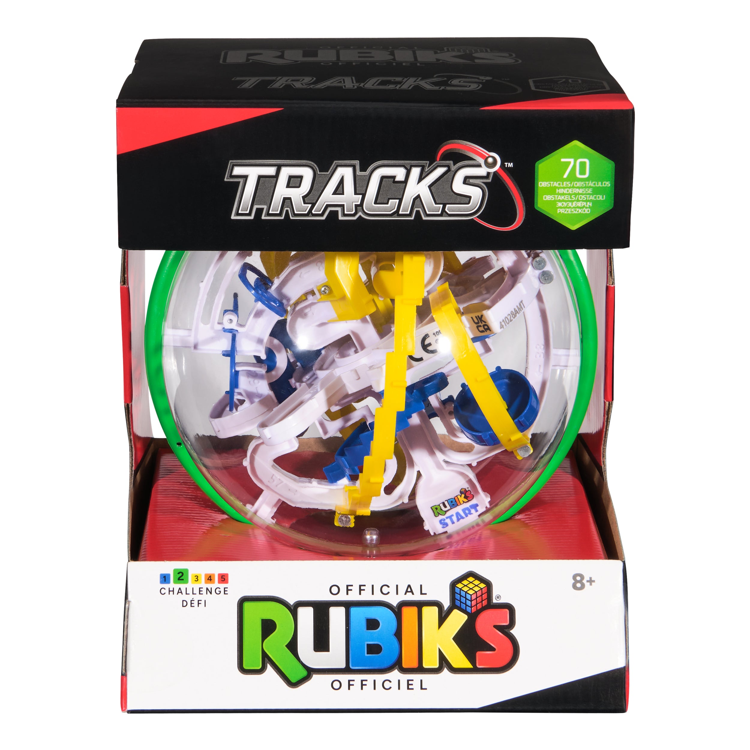Rubik’s Cube, Rubik’s Tracks 70 3D Gravity Maze & 3D Puzzle Game with 70 Obstacles, Problem-Solving Challenging Brain Teaser Fidget Toy, for Ages 8+