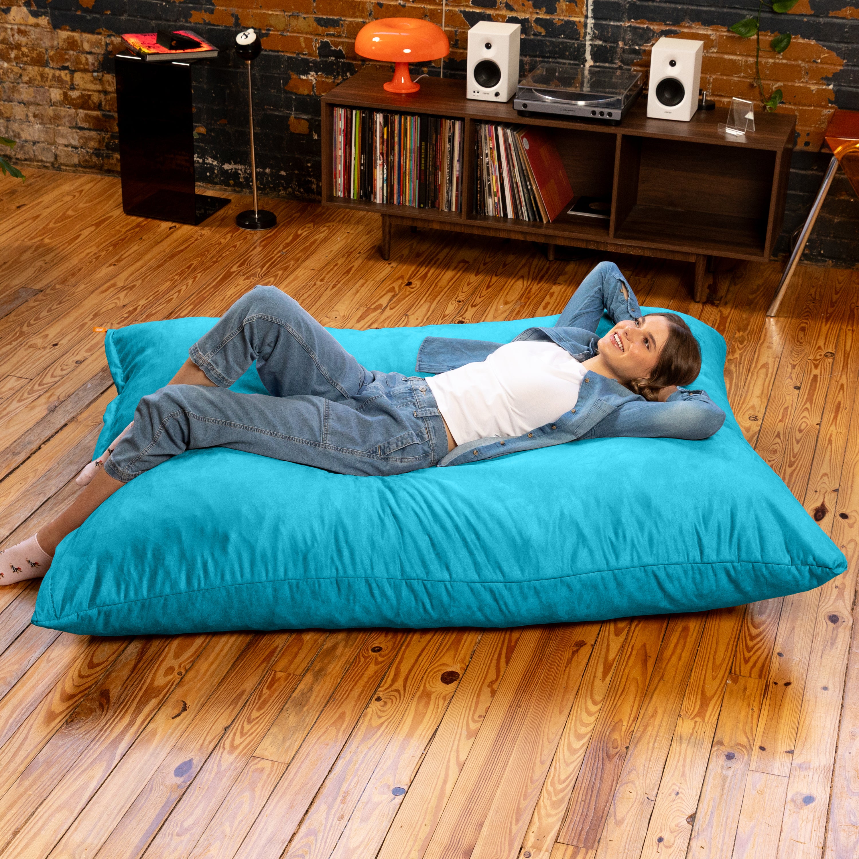 Jaxx Pillow Saxx 5.5-Foot - Huge Bean Bag Floor Pillow and Lounger, Teal