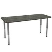 24" x 72" Rectangle La Madera Activity Table with Adjustable Super Legs - Gray Wood/Silver