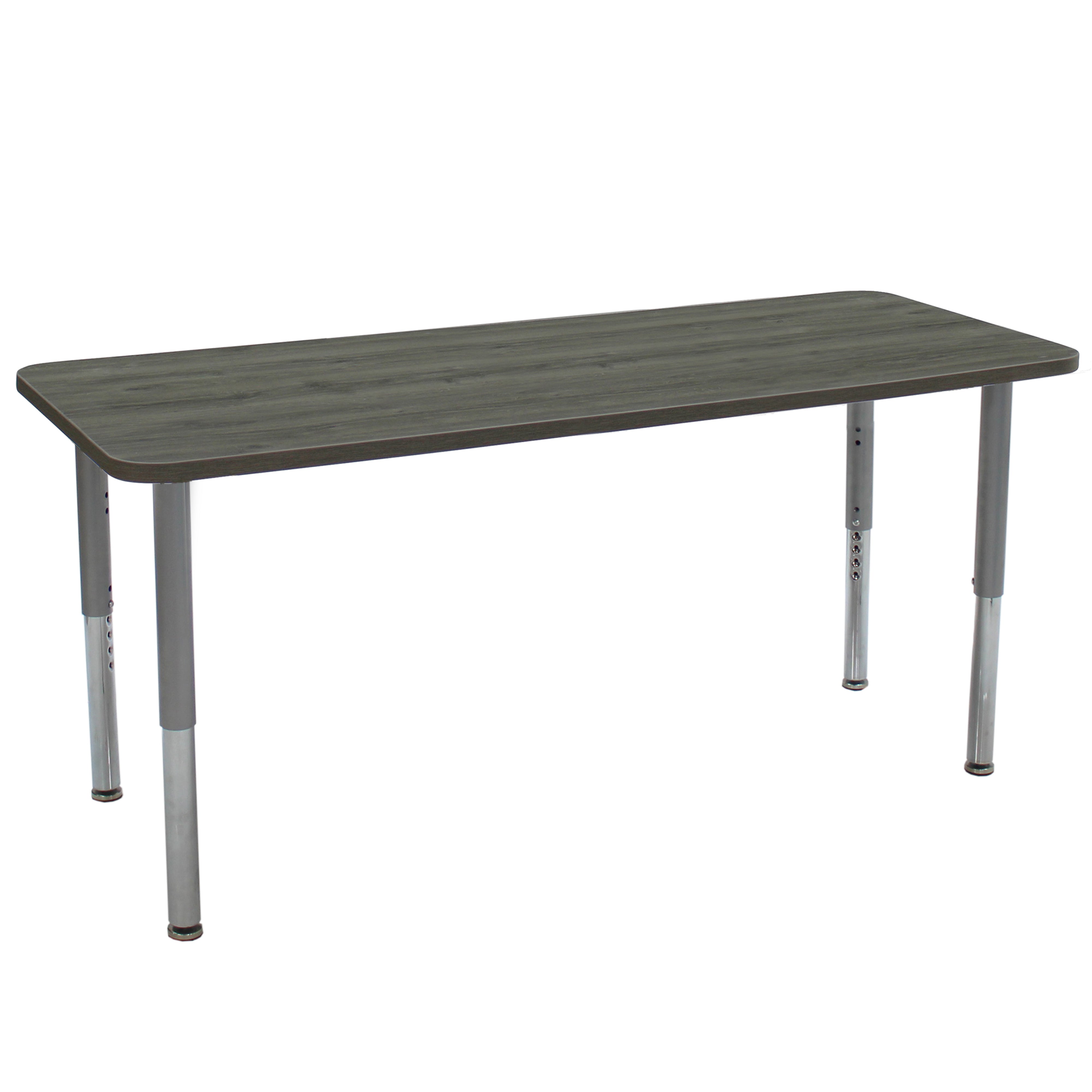 24" x 72" Rectangle La Madera Activity Table with Adjustable Super Legs - Gray Wood/Silver