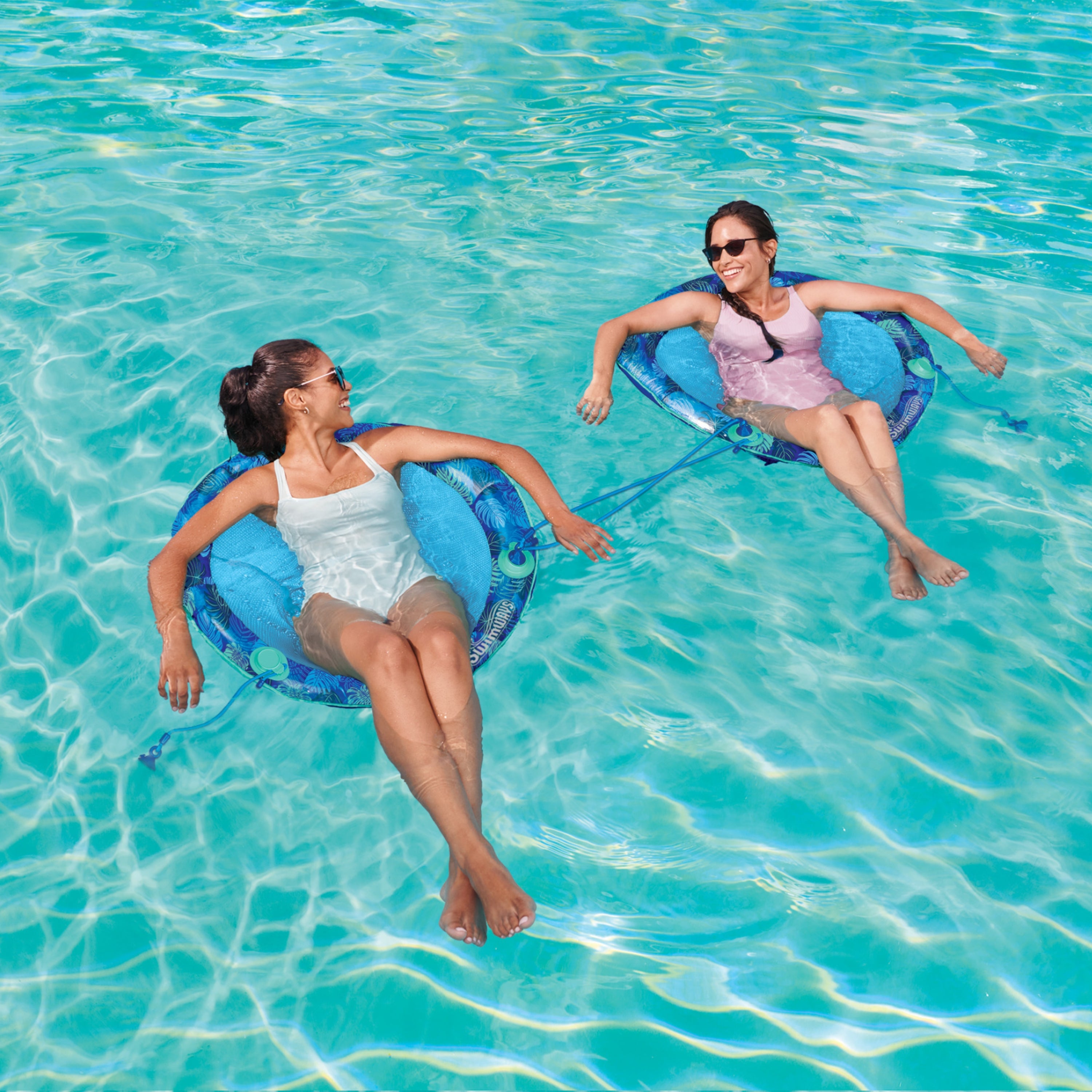 Swimways Elite Spring Float Papasan Pool Lounger, Inflatable Pool Floats with Fast Inflation, Pool Lounge Chair for Adults up to 250 lbs