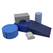 SoftScape Playtime and Climb, 6-Piece - Navy/Powder Blue
