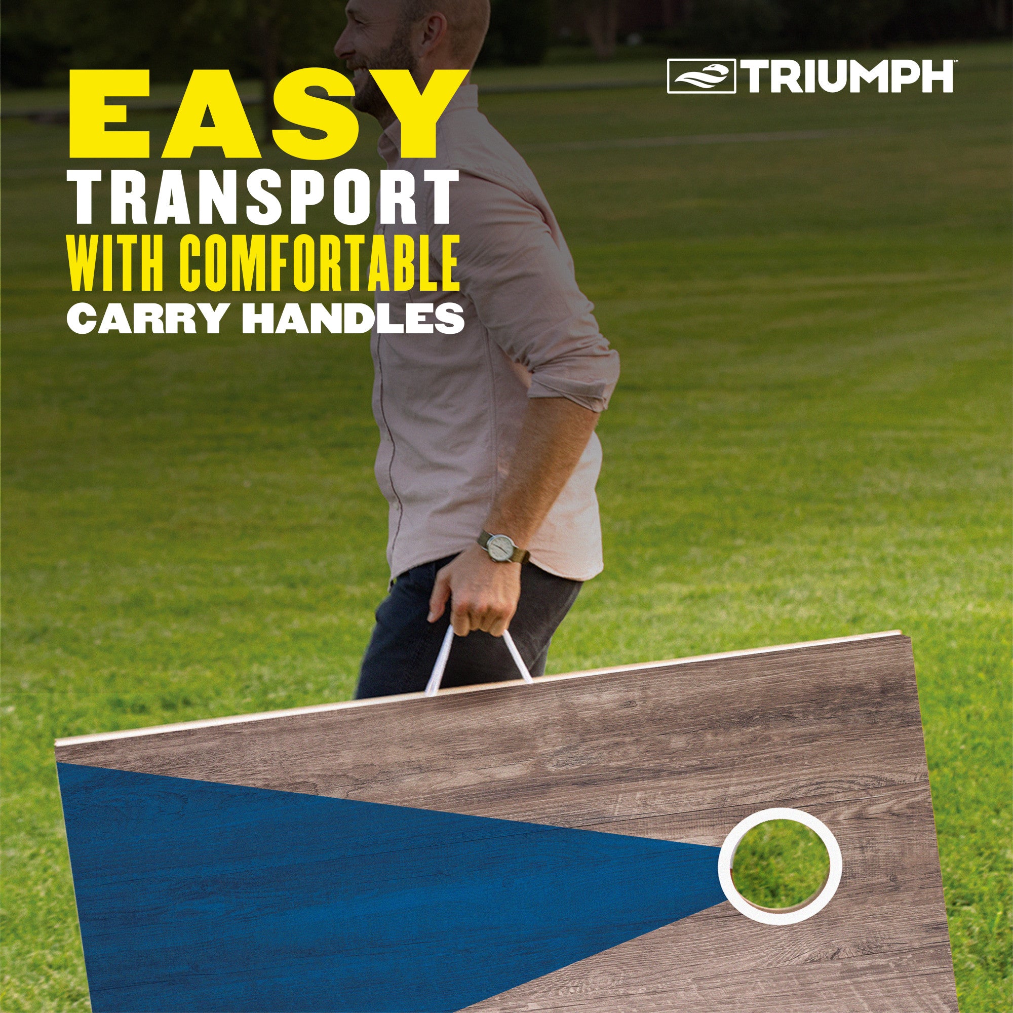 Triumph LED 2X4 Blue/Grey All-Wood Bag Toss