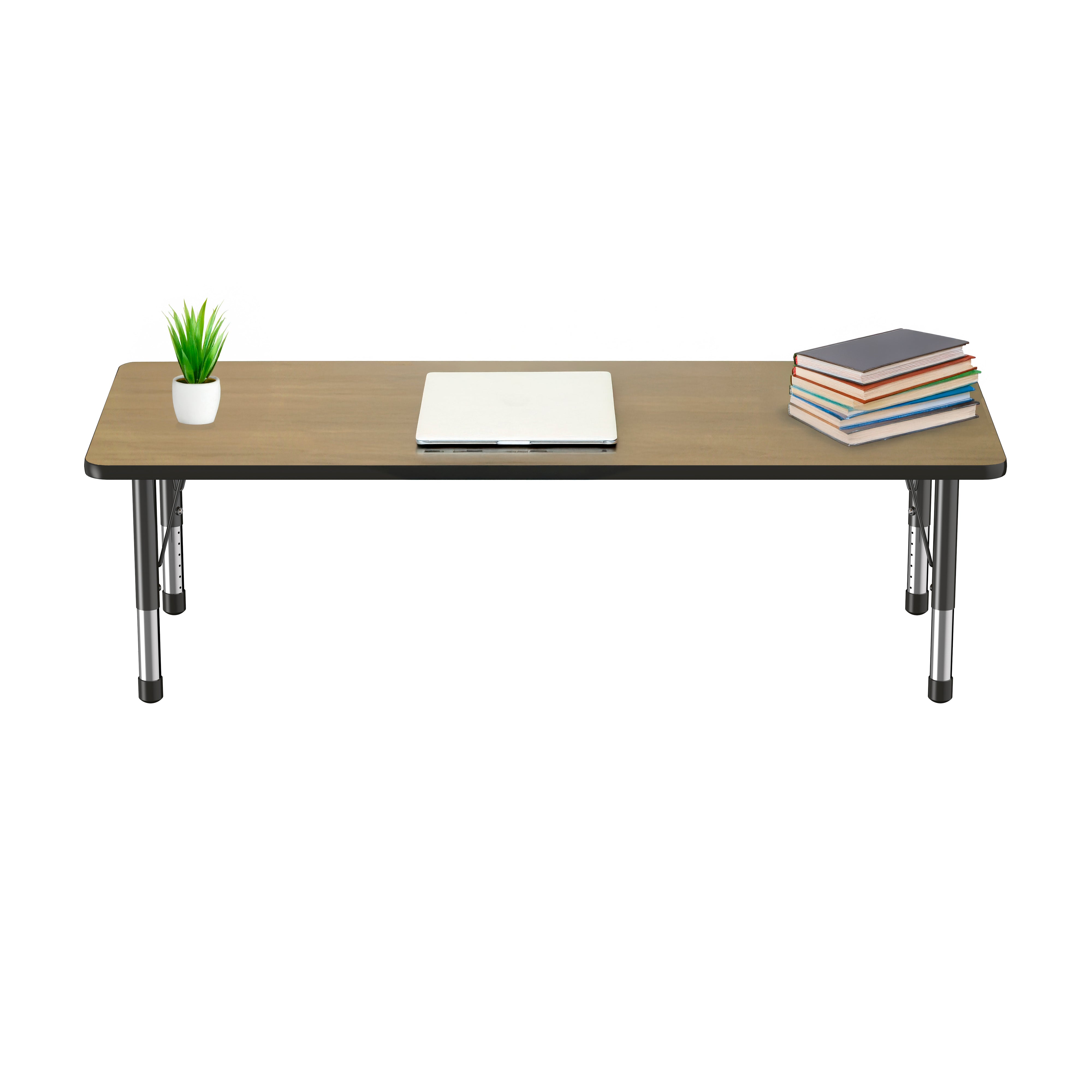 30" x 72" Rectangle T-Molding Activity Table with Adjustable Chunky Legs - Pasadena Oak/Black