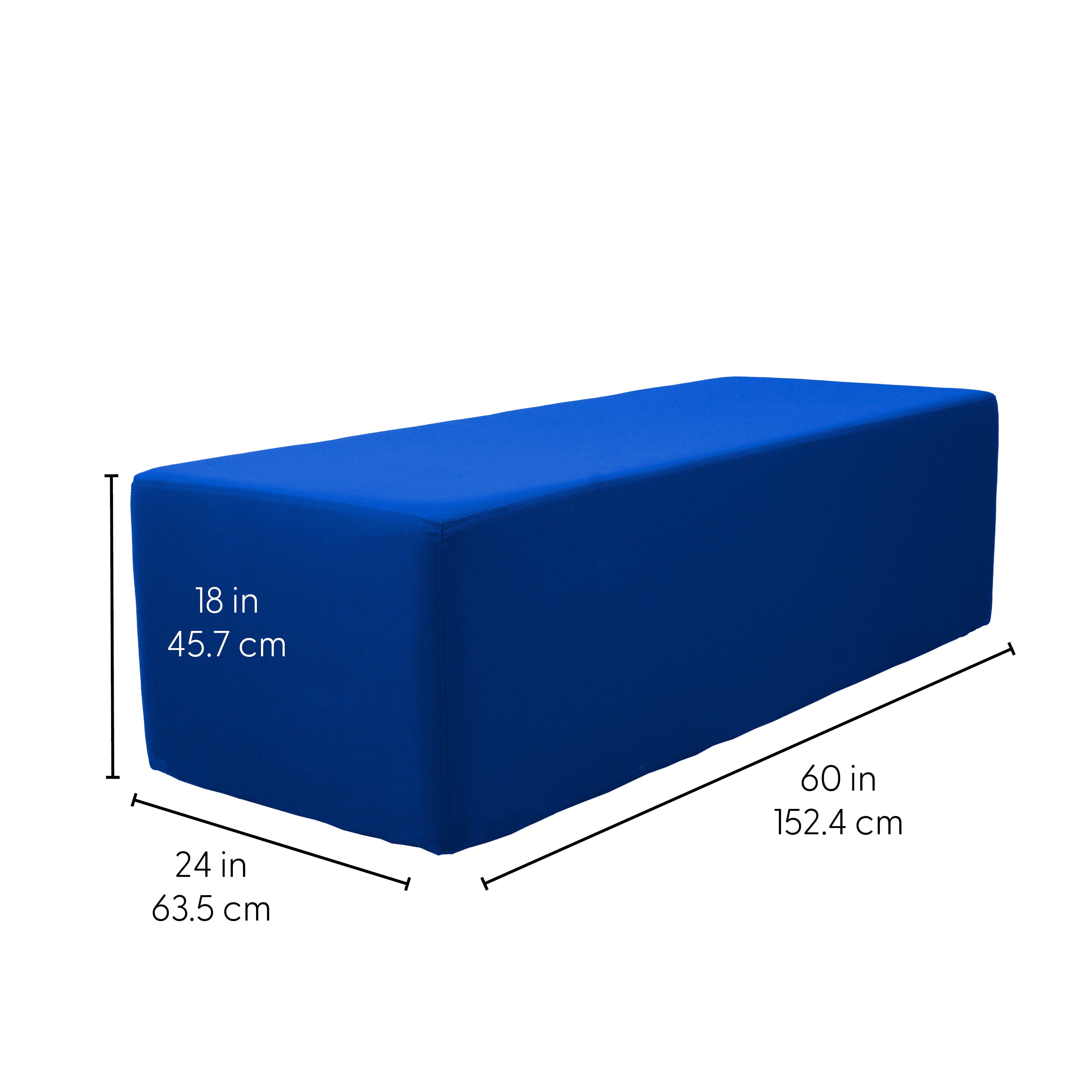 Outdoor 24" x 60" Rectangle Ottoman with Sunbrella®, 18" H - Canvas Pacific Blue