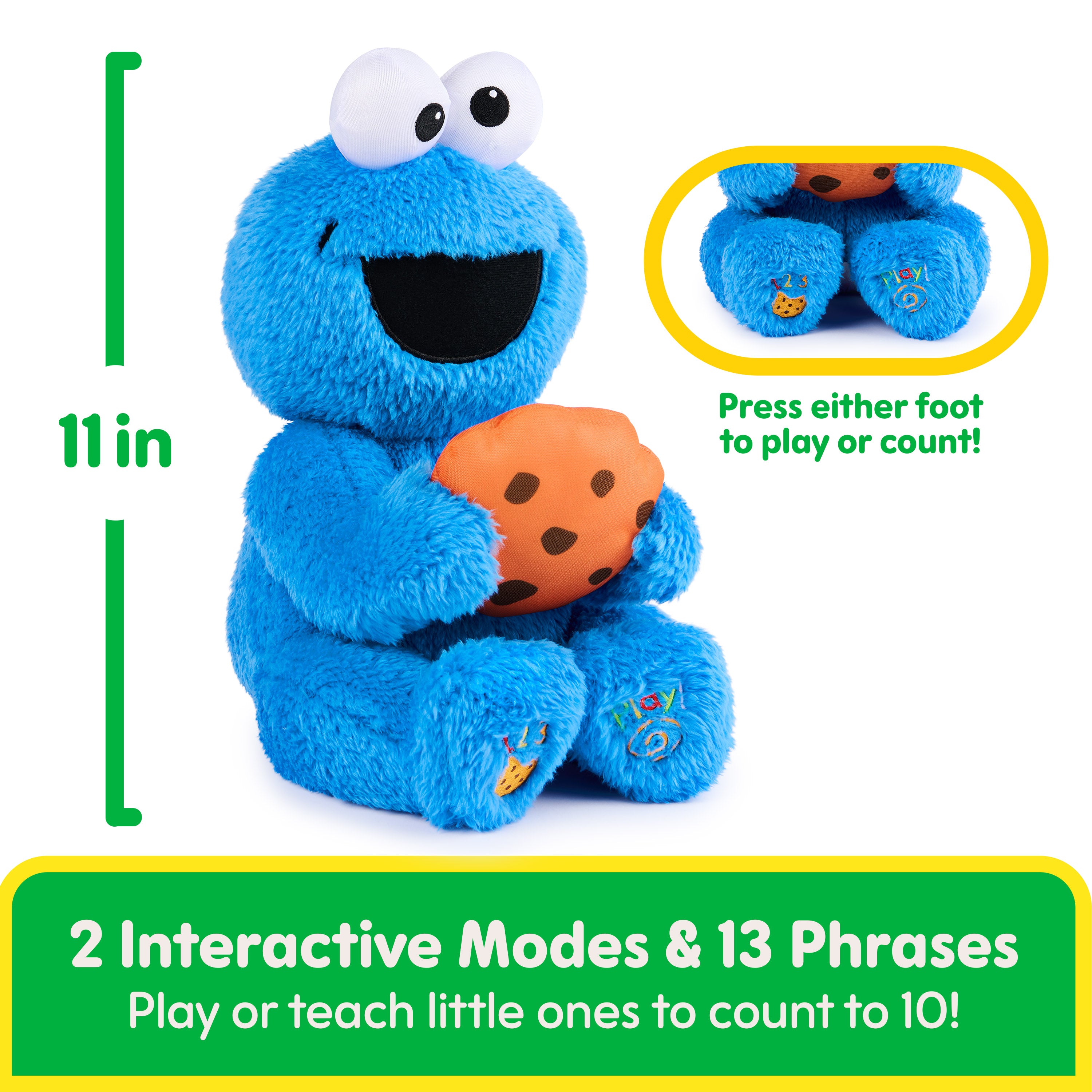 GUND Sesame Street Official Peek-a-Boo Cookie Monster Plush, Stuffed Animal Sensory Toy for Babies and Toddlers, Ages 1 and Up, Blue, 11”