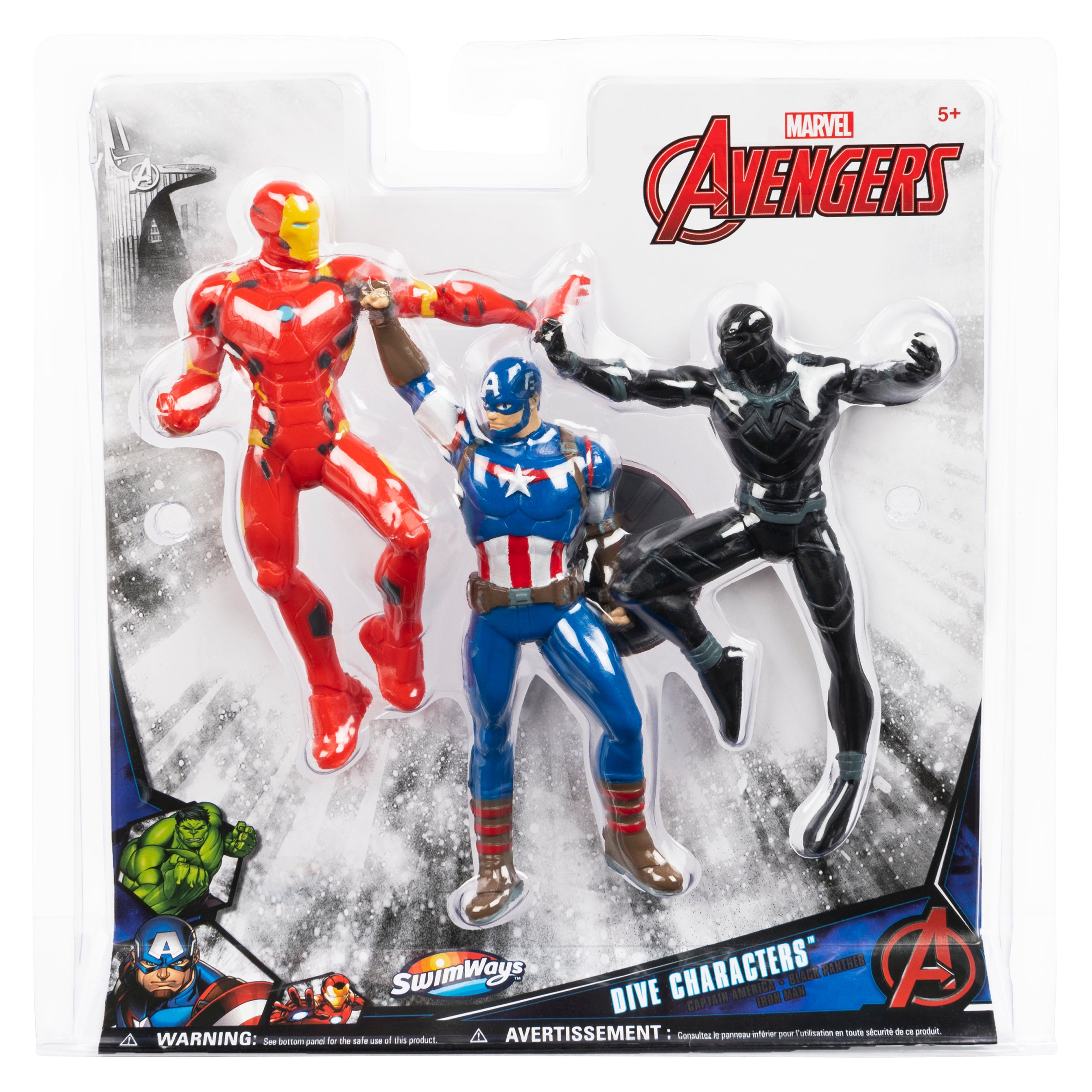 SwimWays Marvel Avengers Dive Characters - Captain America, Black Panther, and Iron Man