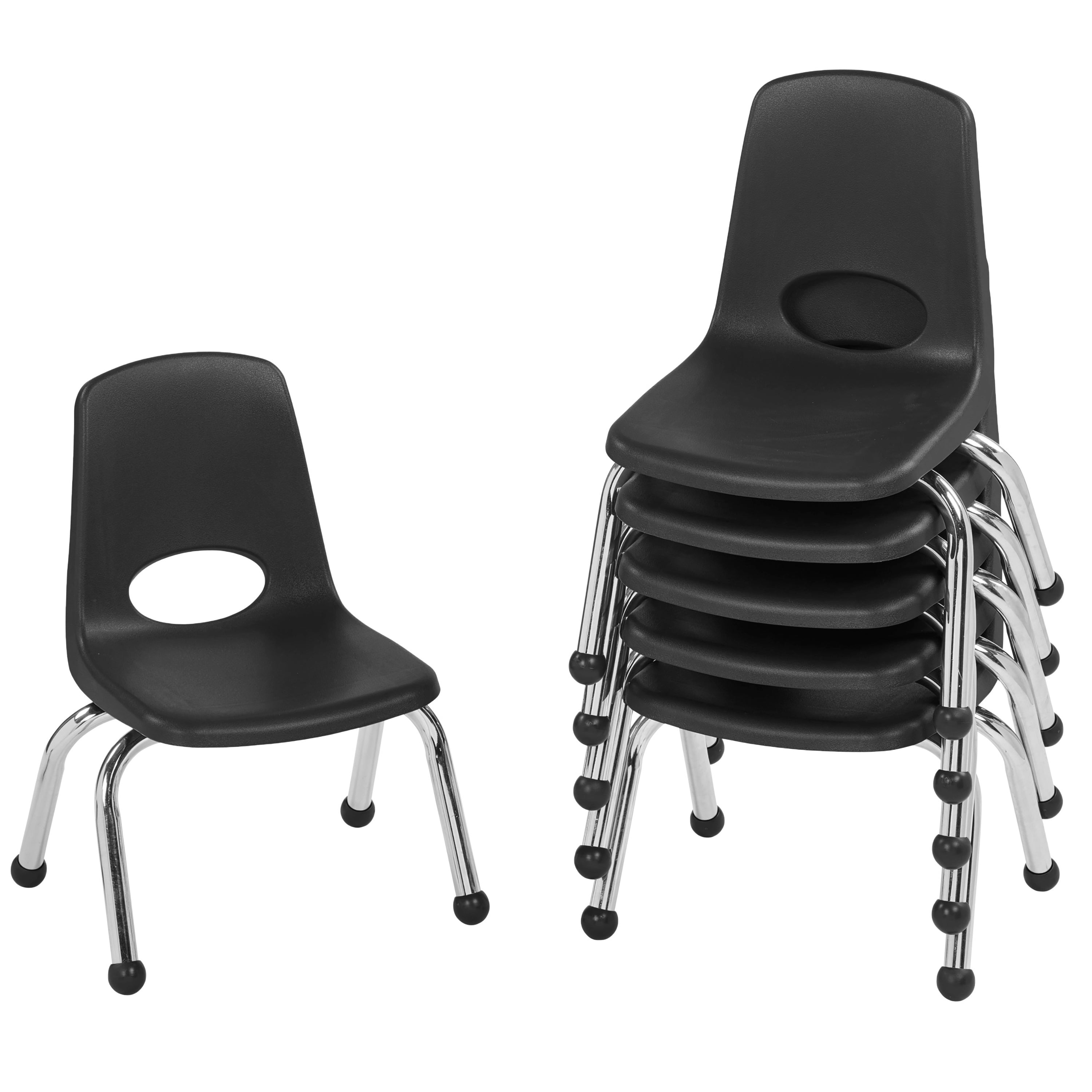10" Stack Chair with Ball Glides - Black