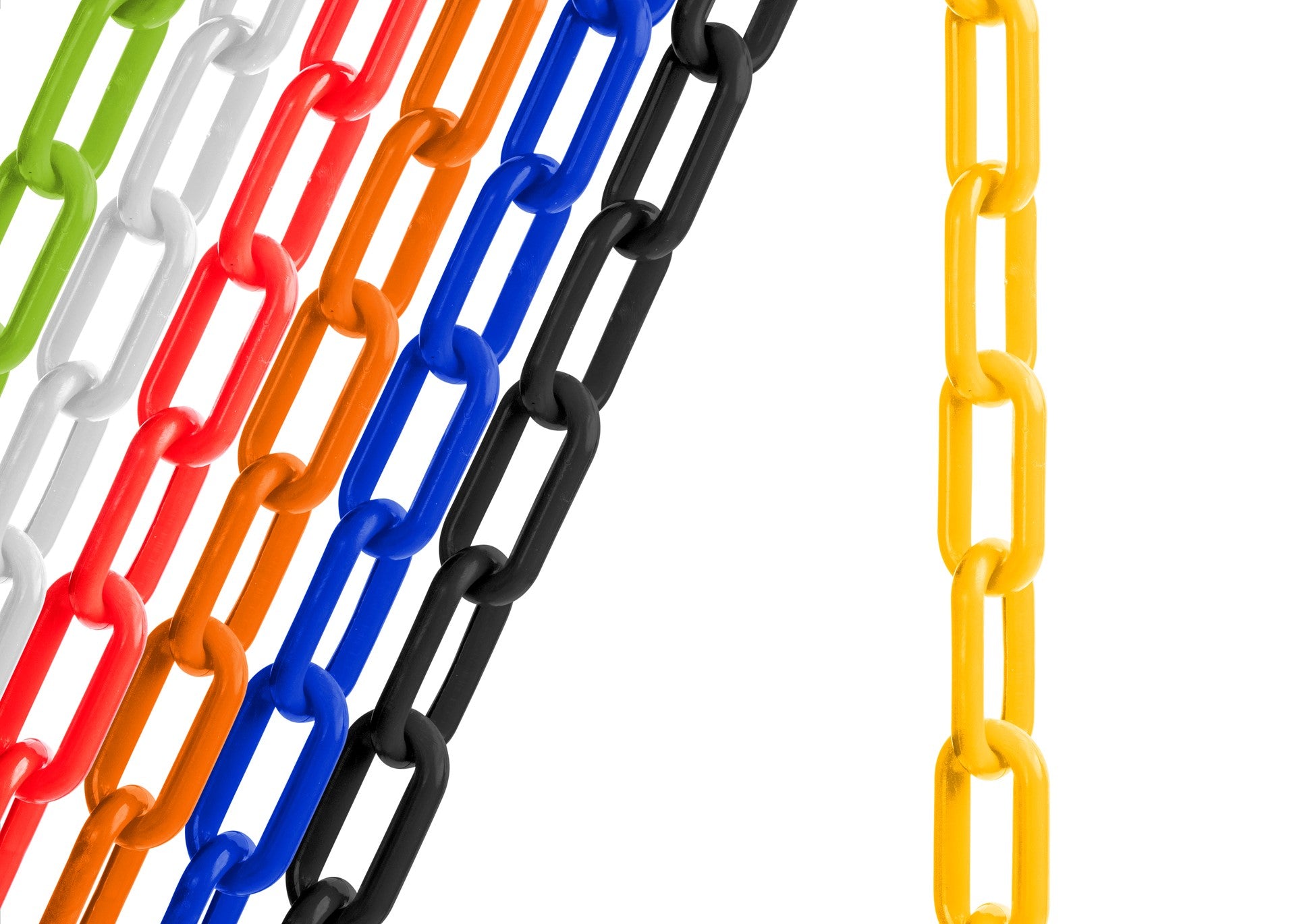 2" Plastic Chain ‐ Yellow ‐ 10ft bag with S‐hooks