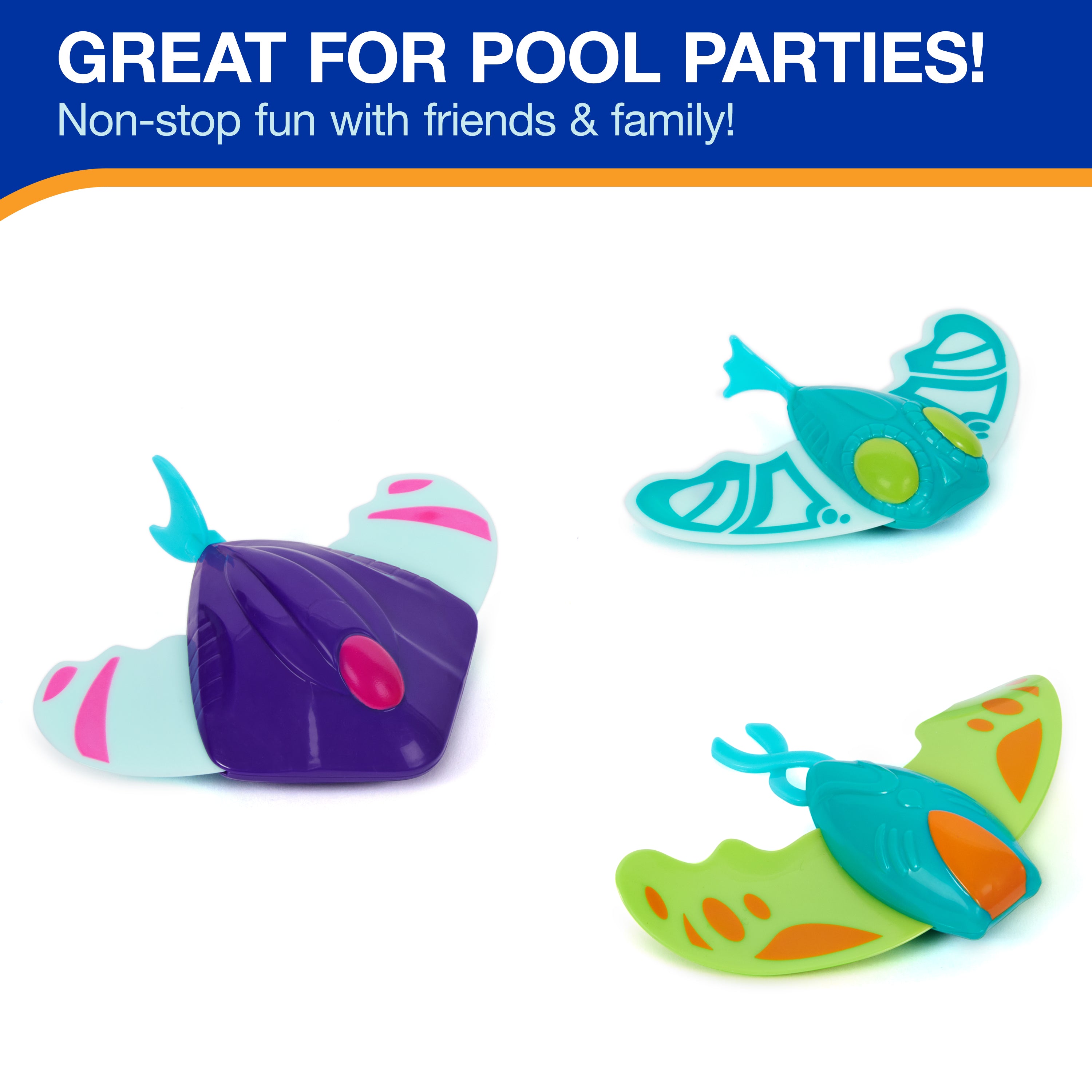 Swimways Zoom-A-Rays Water Toys, Kids Pool Toys for Swim Training, Outdoor Games for Kids Aged 5 & Up, 3-Pack