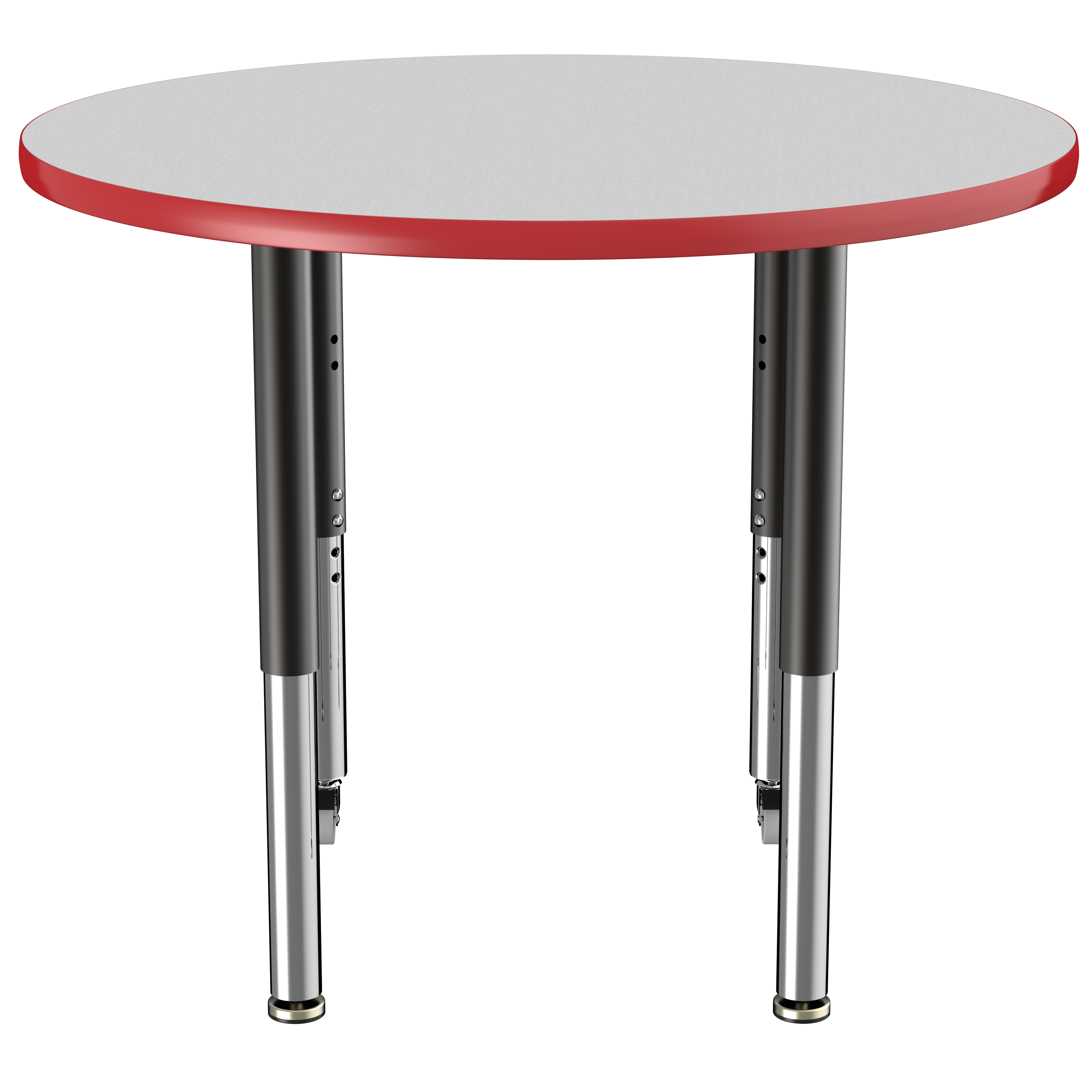 36" Round T-Molding Activity Table with Adjustable Super Legs - Gray/Red/Black