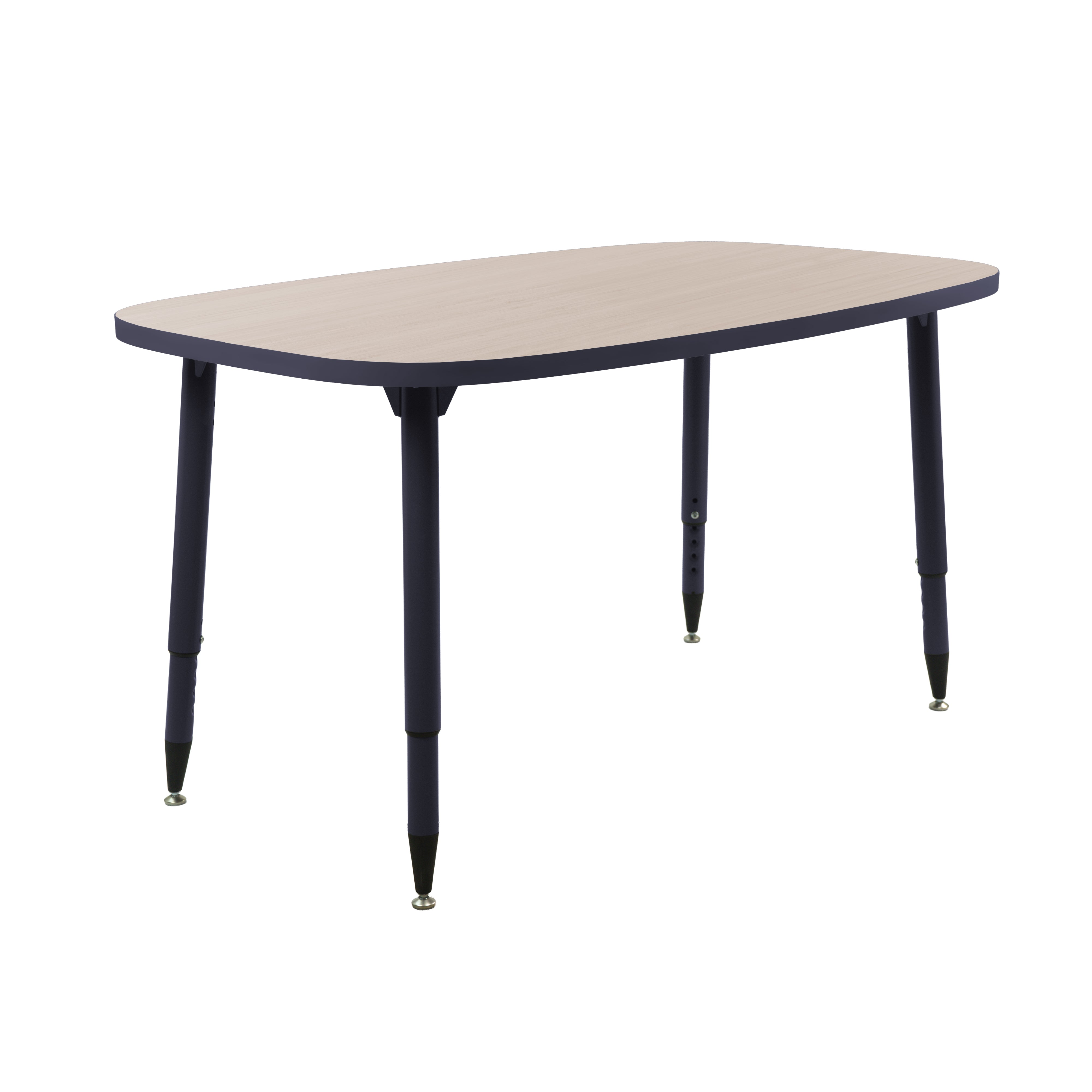 Adapte 31" x 50" Rounded Rectangle Thermofused Activity Table with Adjustable Tapered Legs - Asian Sand/Navy