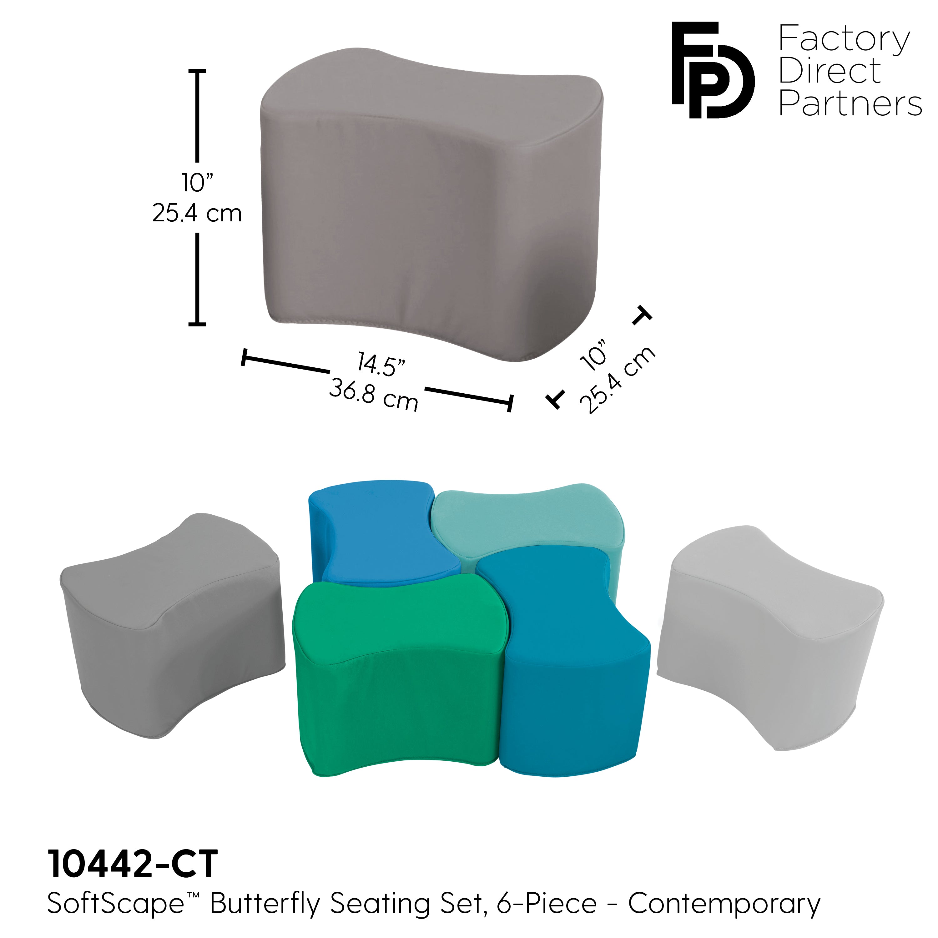 SoftScape Butterfly Seating Set 10" Height, 6-Piece - Contemporary