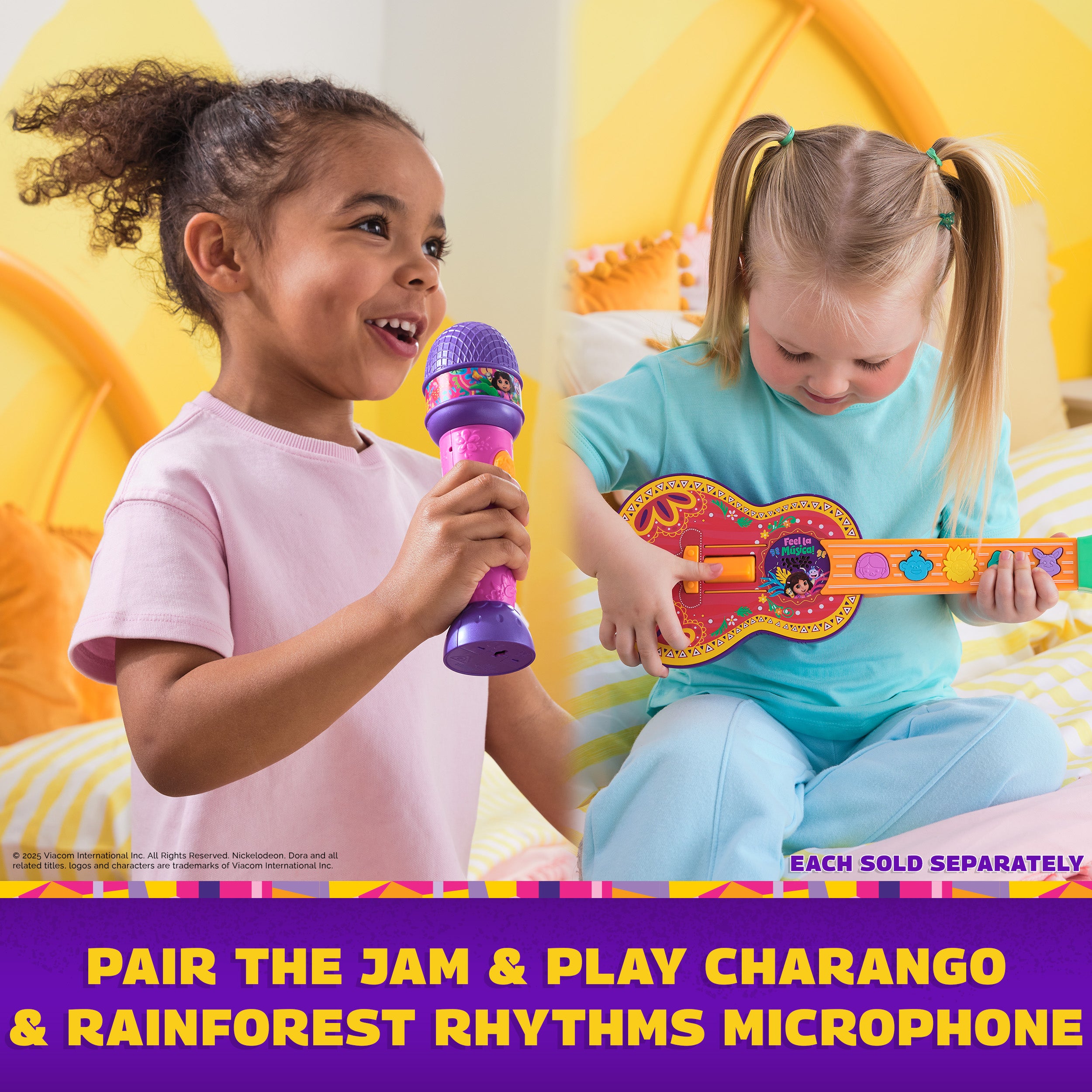 Dora, Rainforest Rhythms Microphone with Music, Sound Fx & Bilingual Phrases, Kids Toys for Girls & Boys Ages 3 and Up