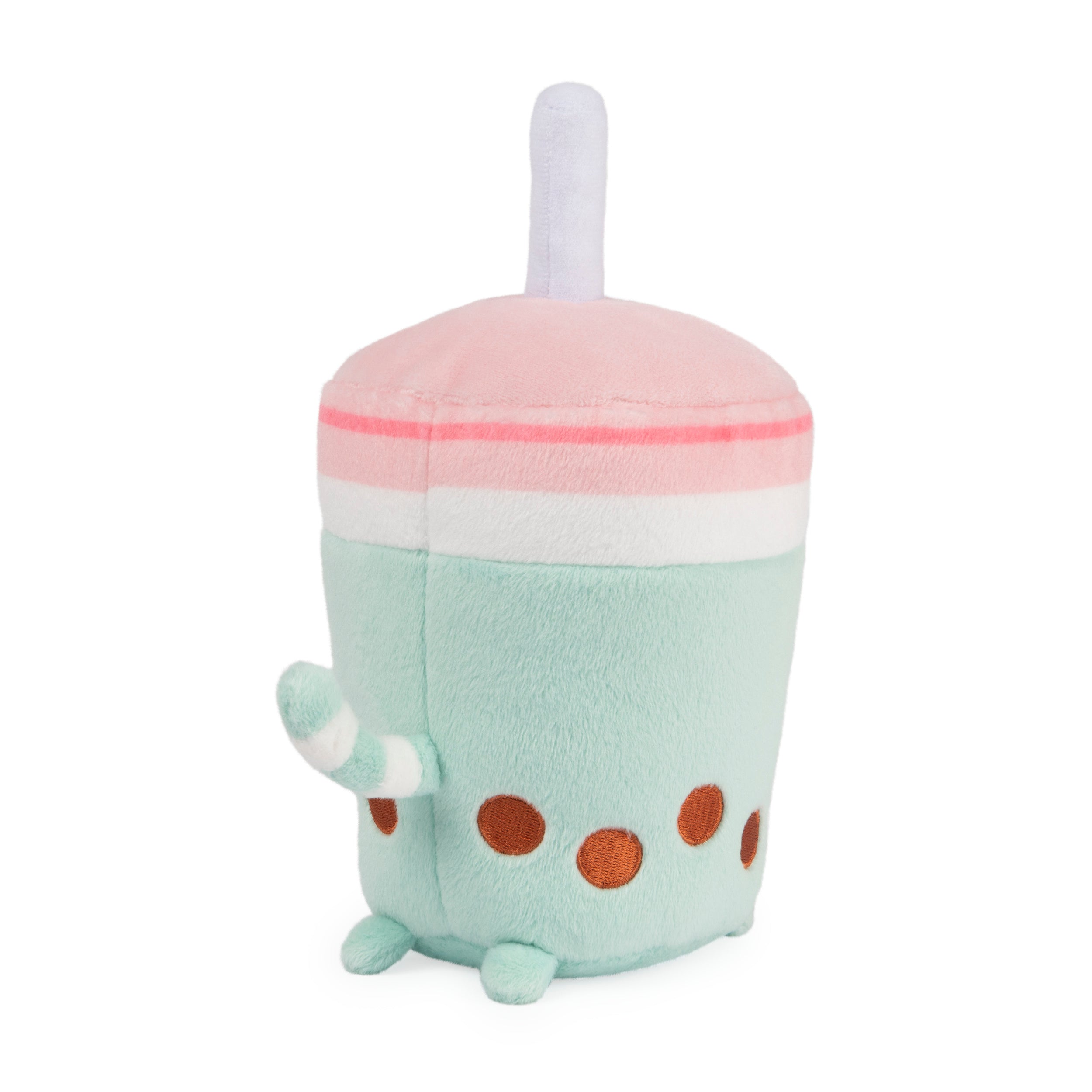 GUND Pusheen Boba Tea Cup Plush Cat Stuffed Animal for Ages 8 and Up, Green/Pink, 6”