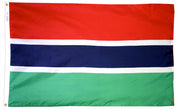 Gambia Flag 5x8 ft. Nylon SolarGuard Nyl-Glo 100% Made in USA to Official United Nations Design Specifications.