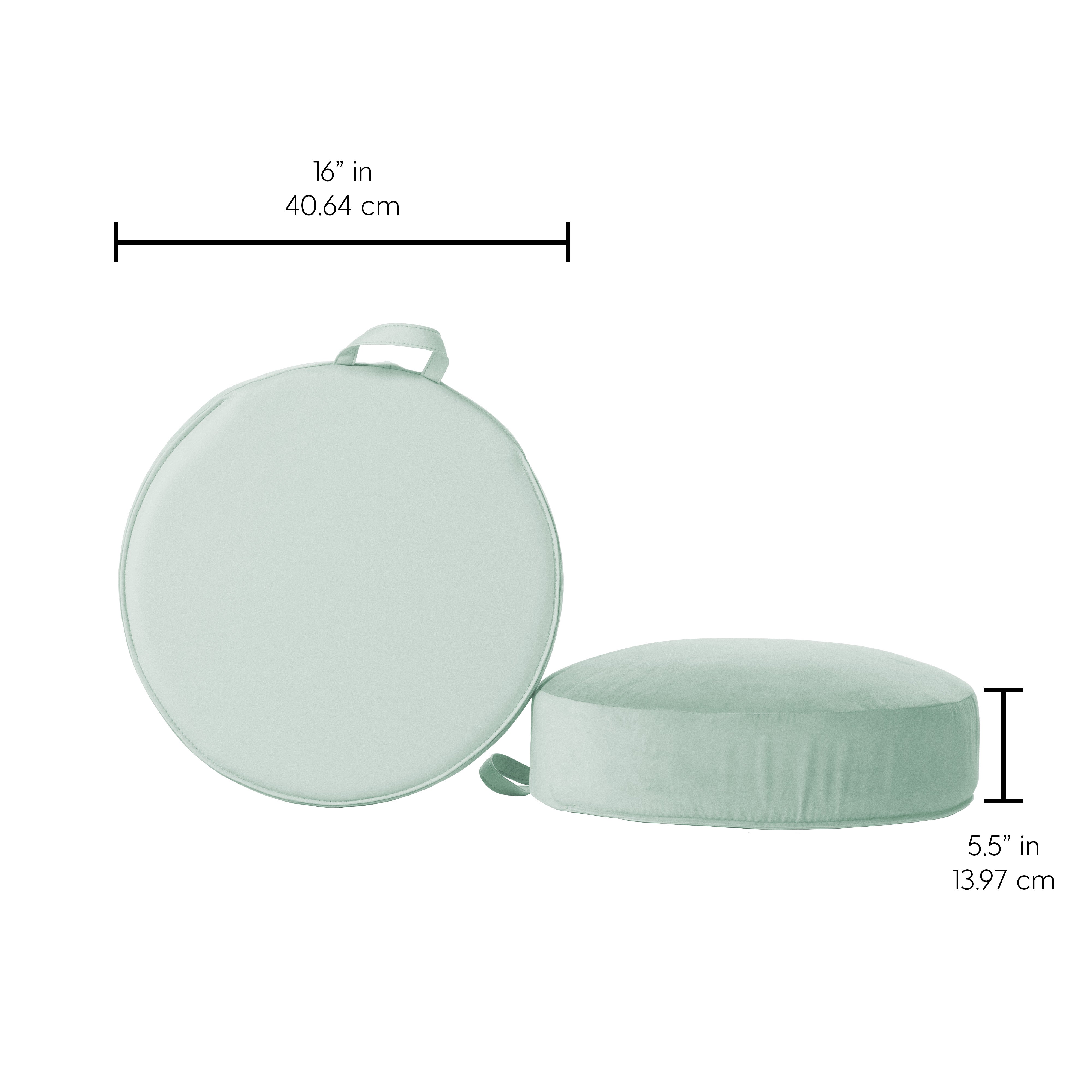 Overstuffed Microfiber Floor Cushions, 2-Piece - Aloe