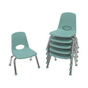 10" Stack Chair with Ball Glides - Seafoam