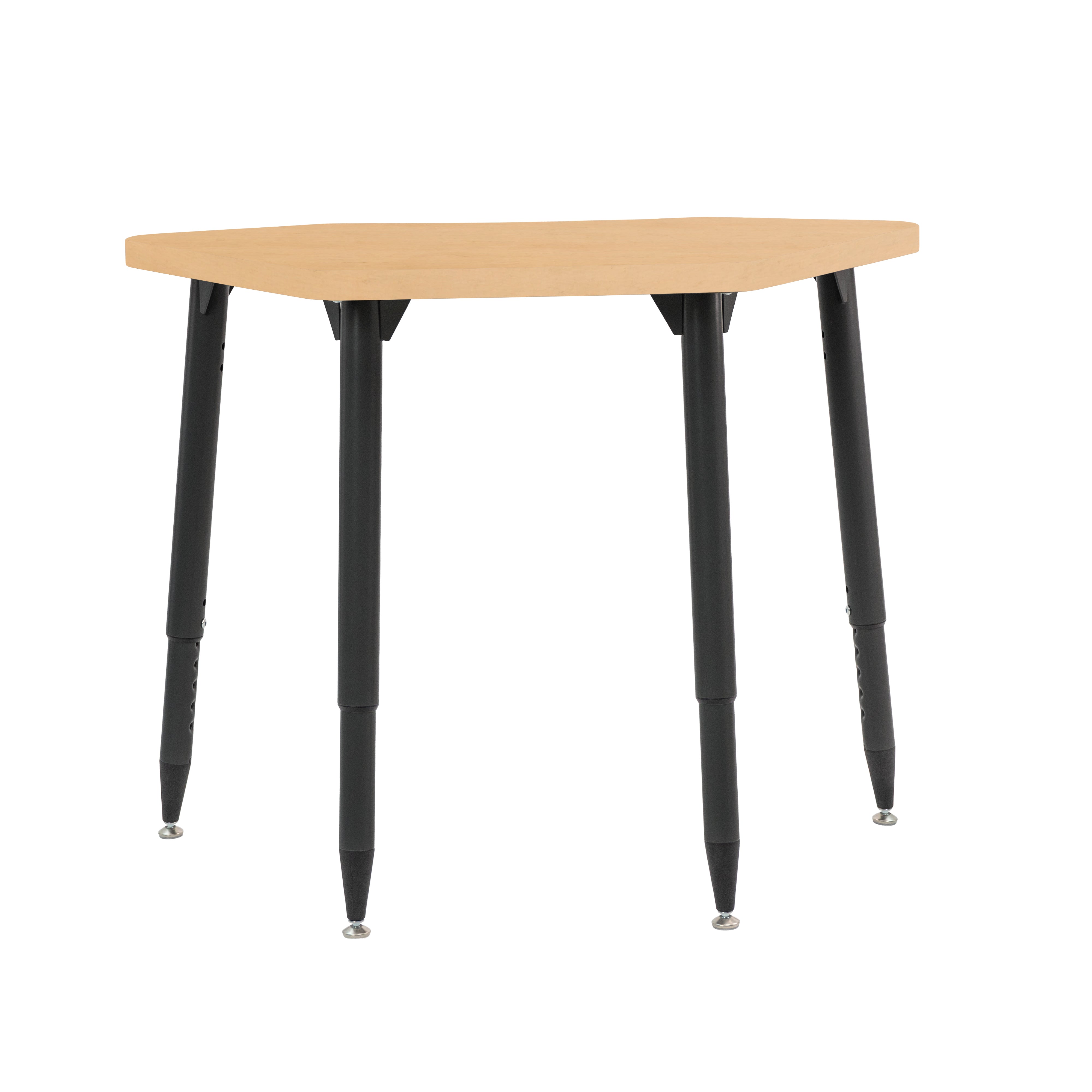 Adapte 24" x 36" Petal Woodgrain Activity Table with Adjustable Tapered Legs - Maple Grain/Black