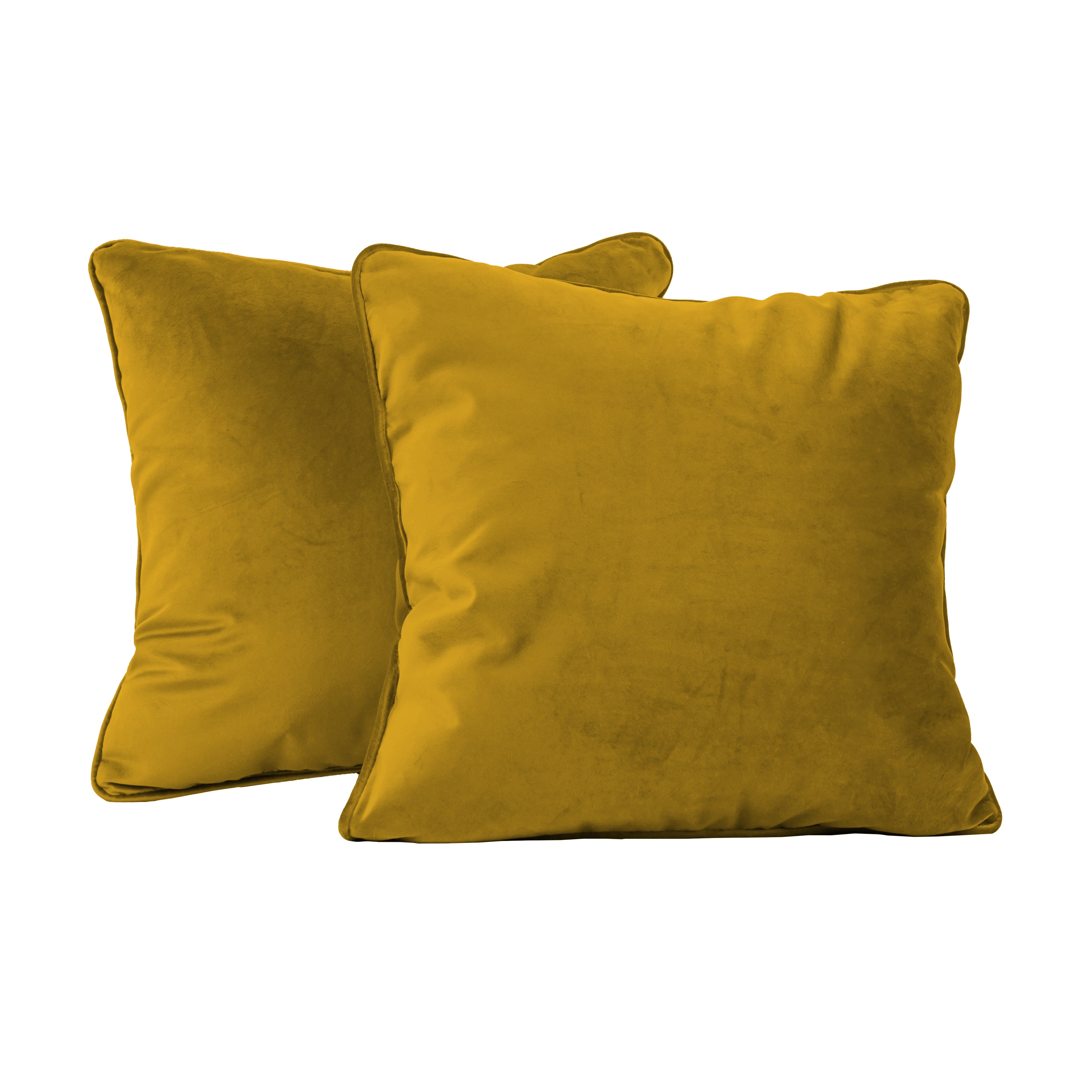 18" x 18" Square Microfiber Pillow with Piping, 2-Piece - Dijon