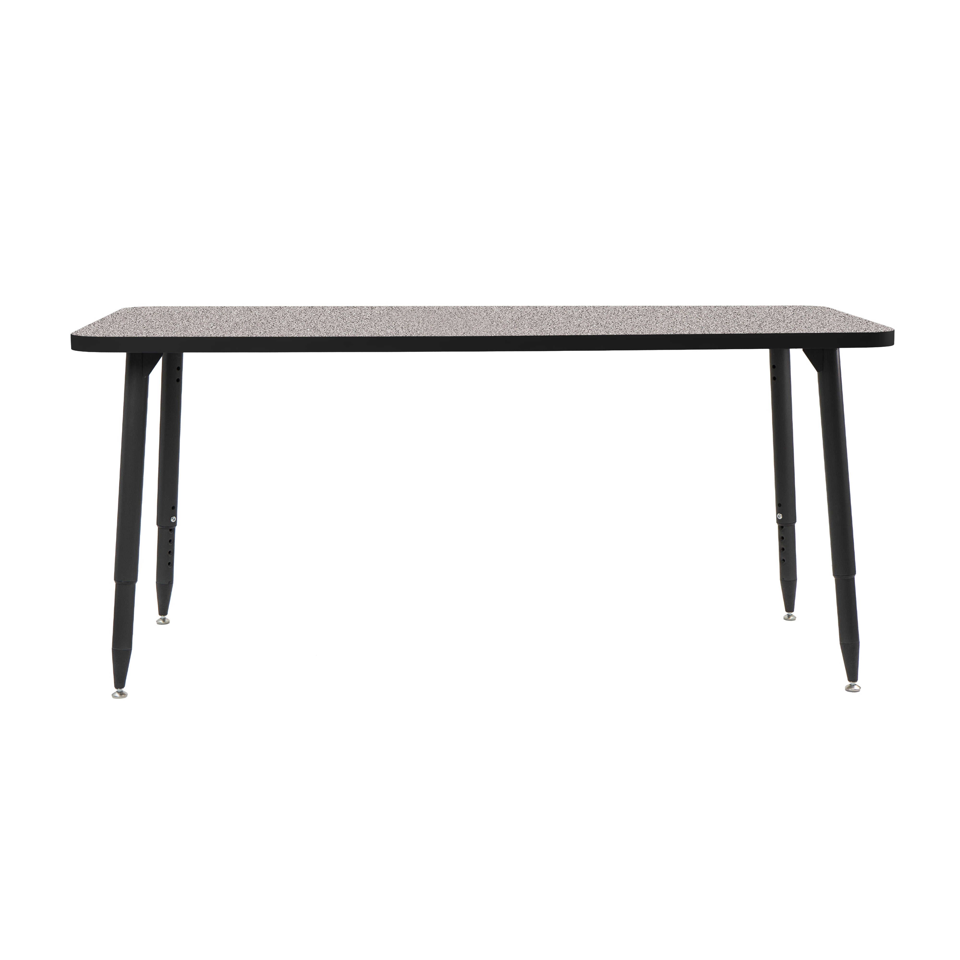 Adapte 30" x 60" Rectangle Thermofused Activity Table with Adjustable Tapered Legs - Gray/Black