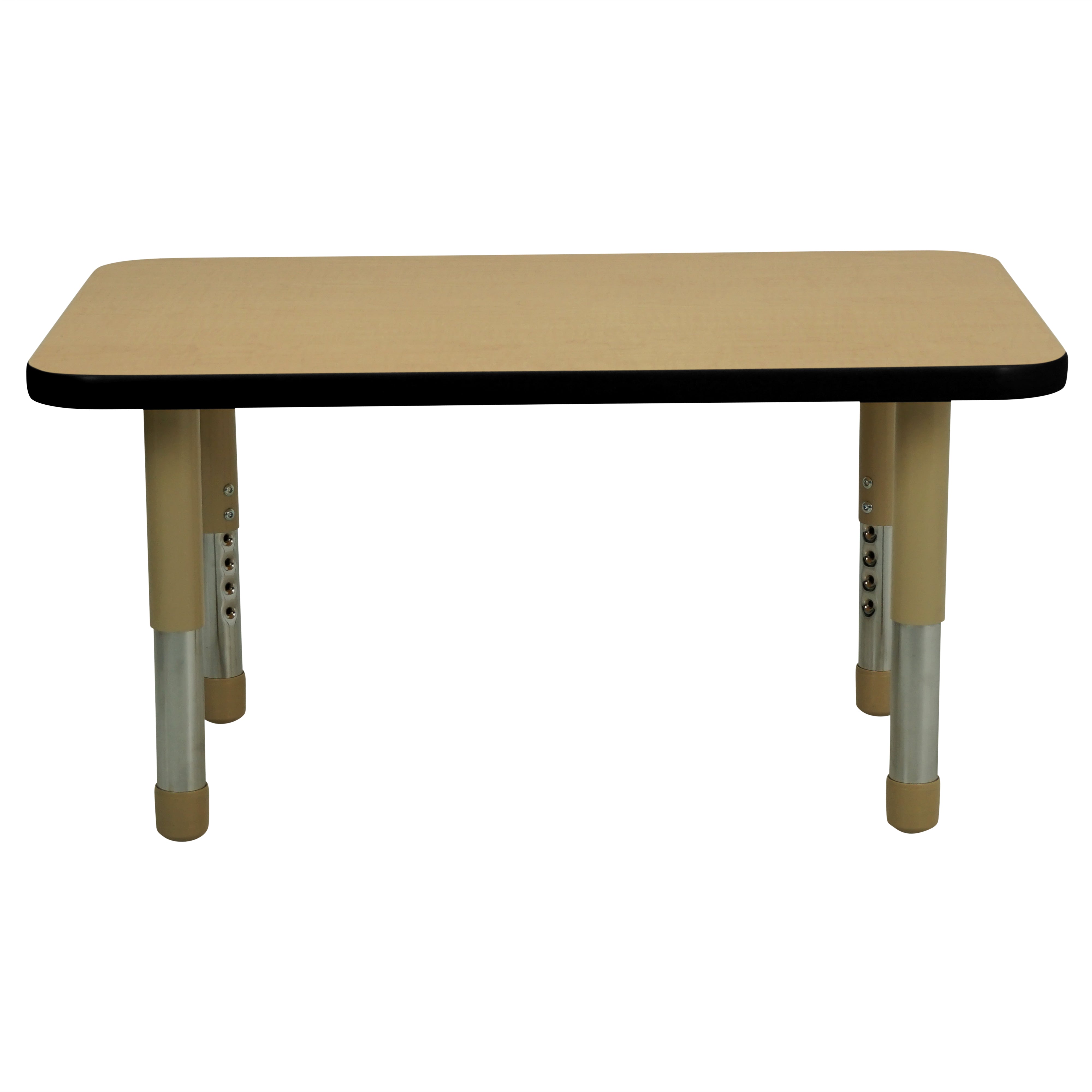 24" x 36" Rectangle T-Molding Activity Table with Adjustable Tiny Tot Legs - Maple/Black/Sand