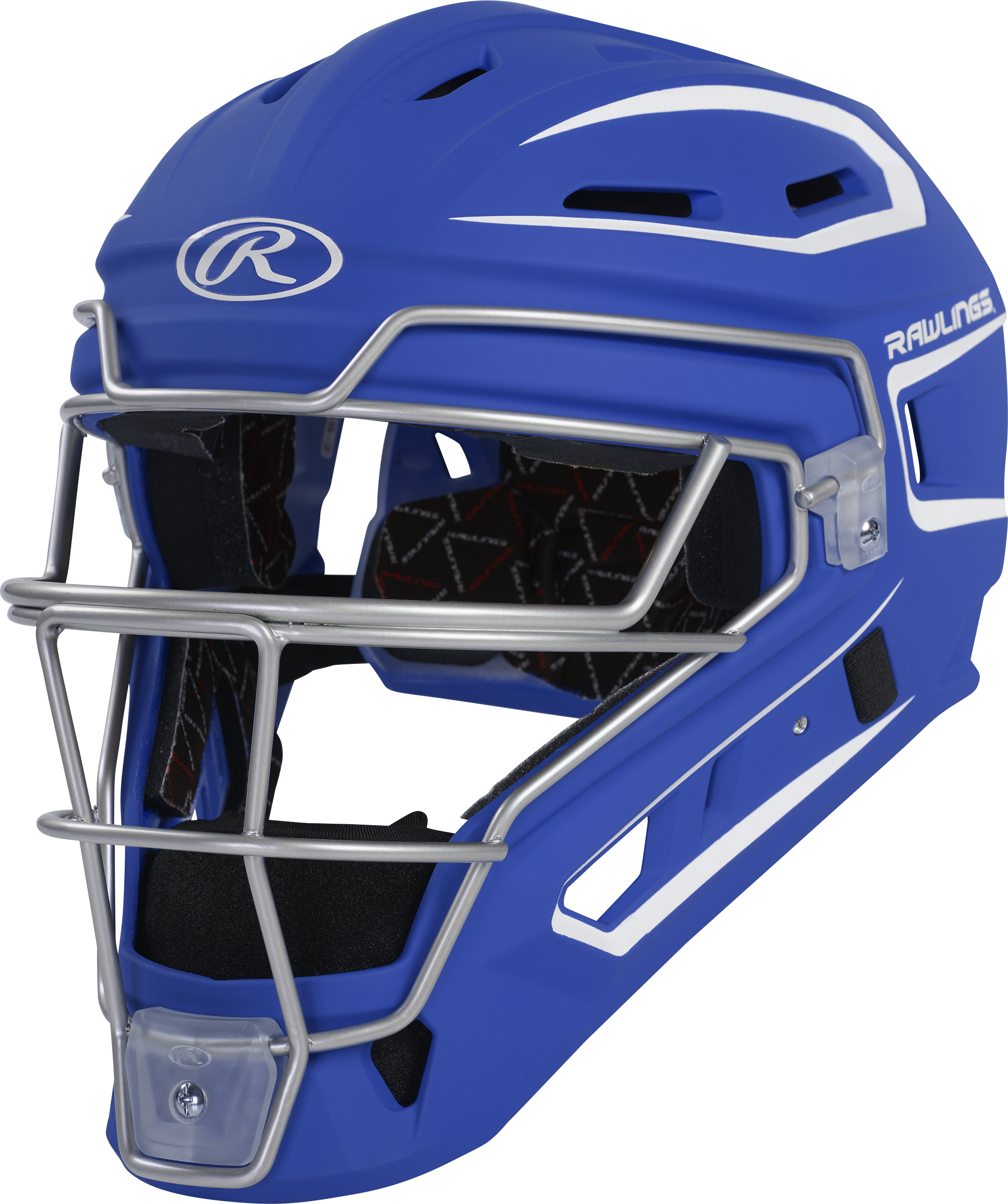 Rawlings Velo 2.0 Matte Junior Catchers Helmet - Royal/White