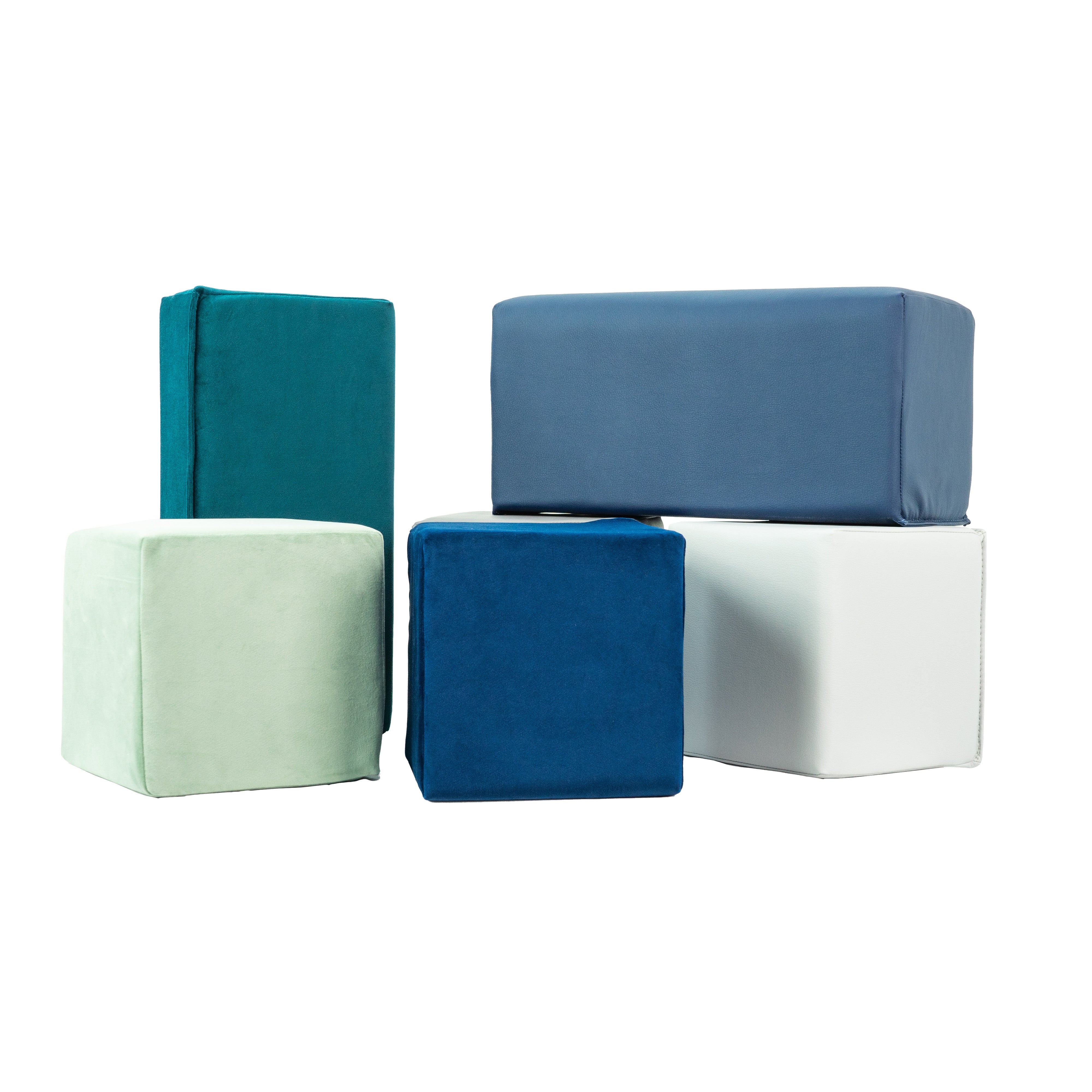 SoftScape Two-Texture Big Block Set, 6-Piece - Ocean